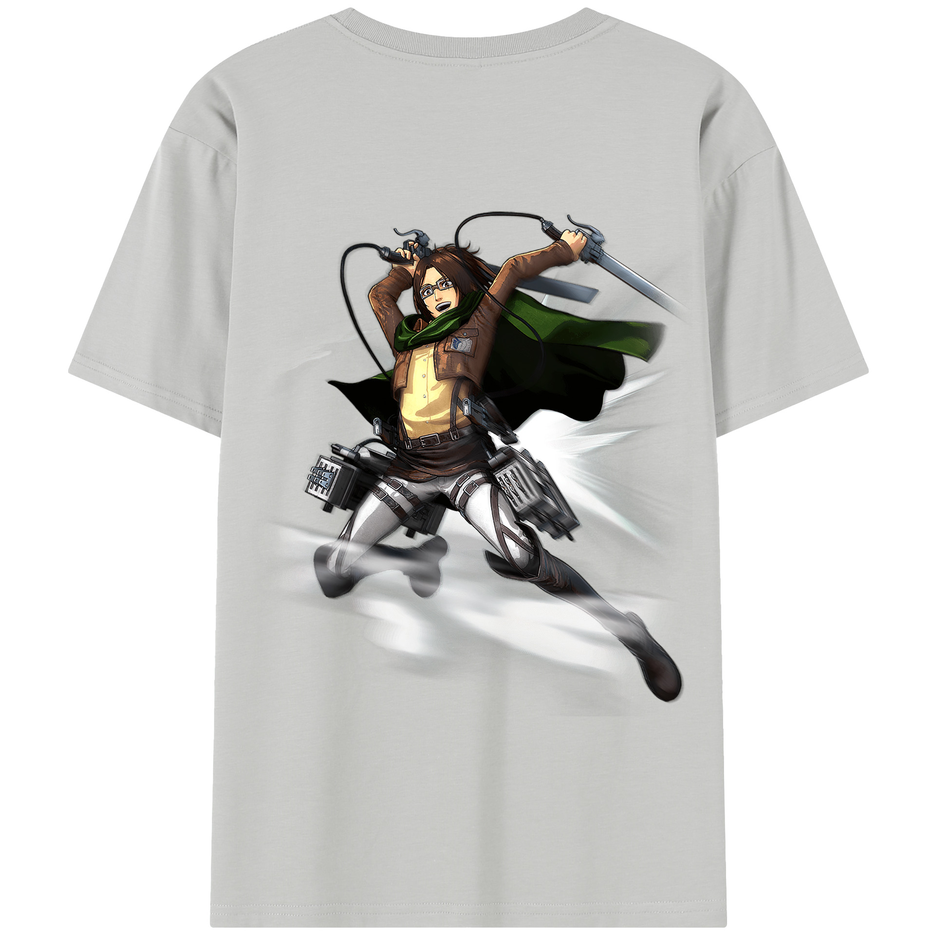 （画像用） 進撃の巨人 ハンジ·ゾエ Attack on Titan Hanji Zoe 綿100％半袖Tシャツ（背面プリント）