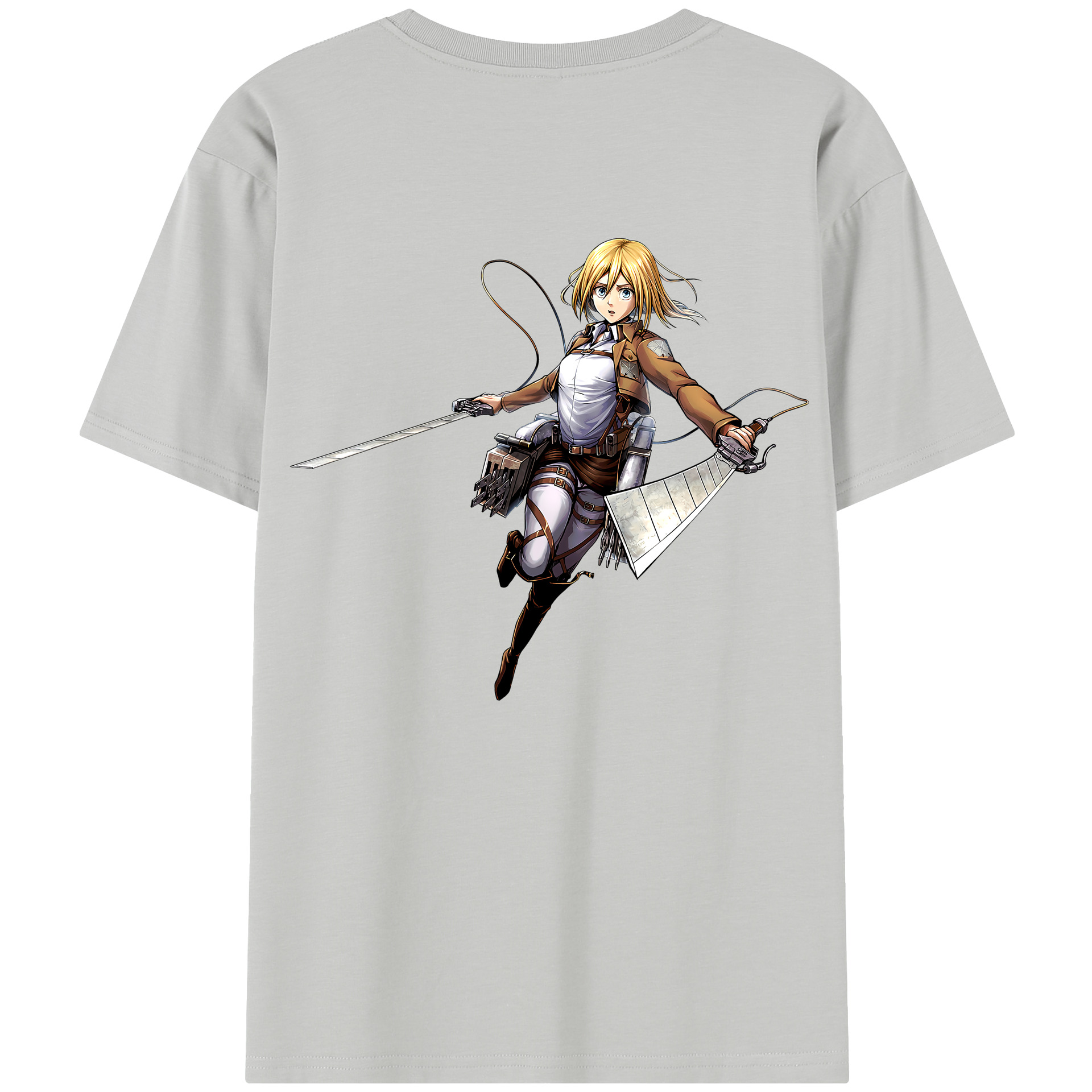 （画像用） 進撃の巨人 クリスタ·レンズ Attack on Titan Christa Lenz 綿100％半袖Tシャツ（背面プリント）