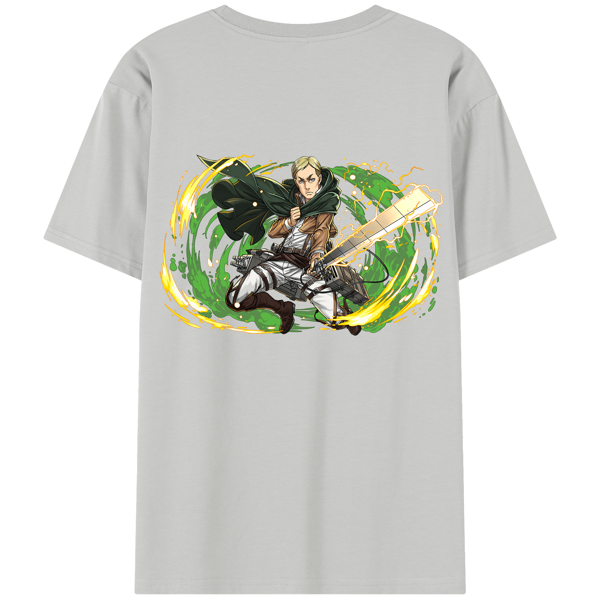 （画像用） 進撃の巨人 エルヴィン・スミス Attack on Titan Erwin Smith 綿100％半袖Tシャツ（背面プリント）