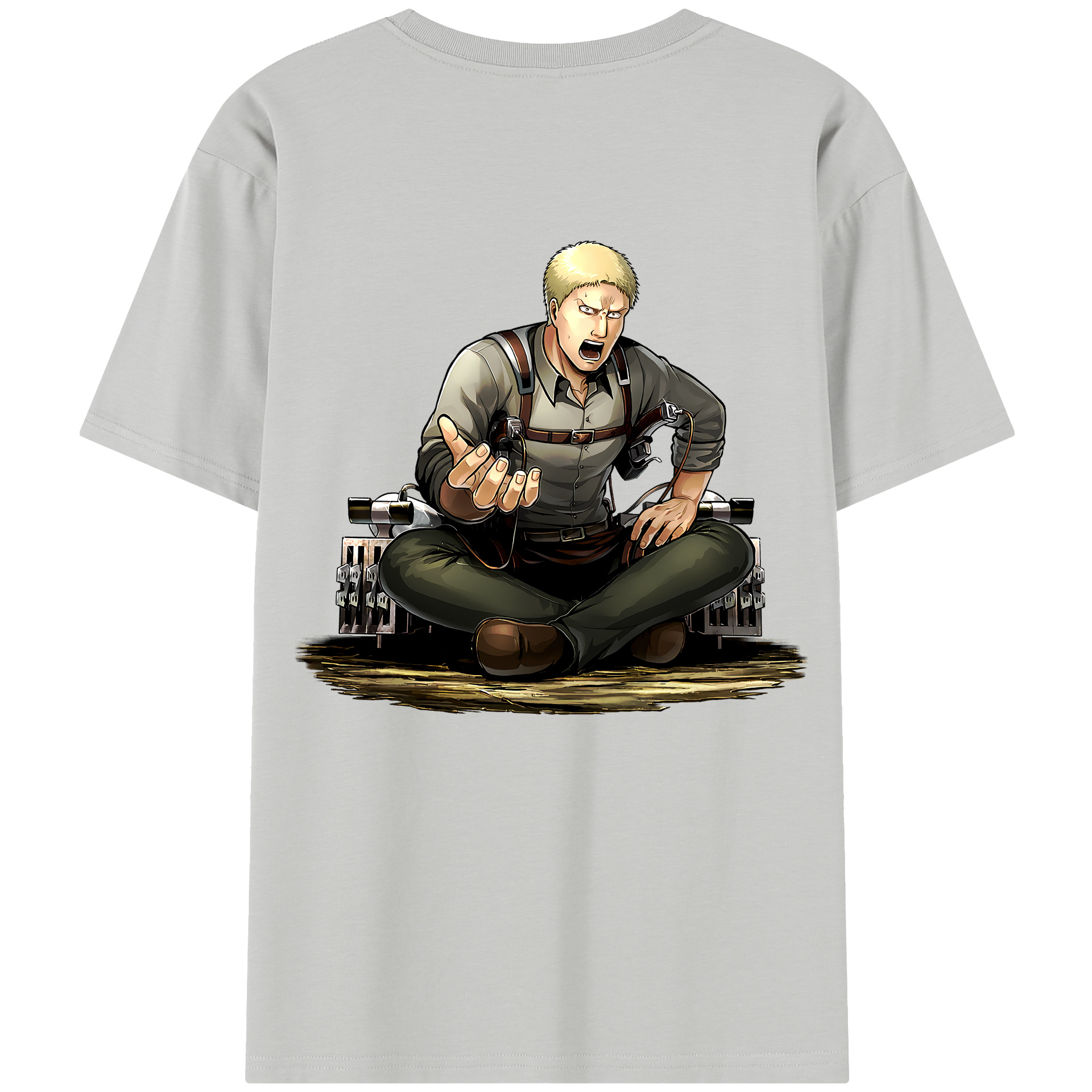 （画像用） 進撃の巨人 ライナー・ブラウン Attack on Titan Reiner Braun 綿100％半袖Tシャツ（背面プリント）