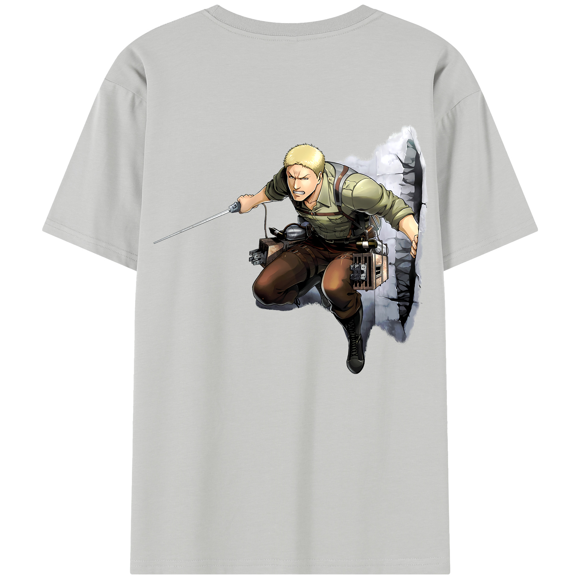 （画像用） 進撃の巨人 ライナー・ブラウン Attack on Titan Reiner Braun 綿100％半袖Tシャツ（背面プリント）