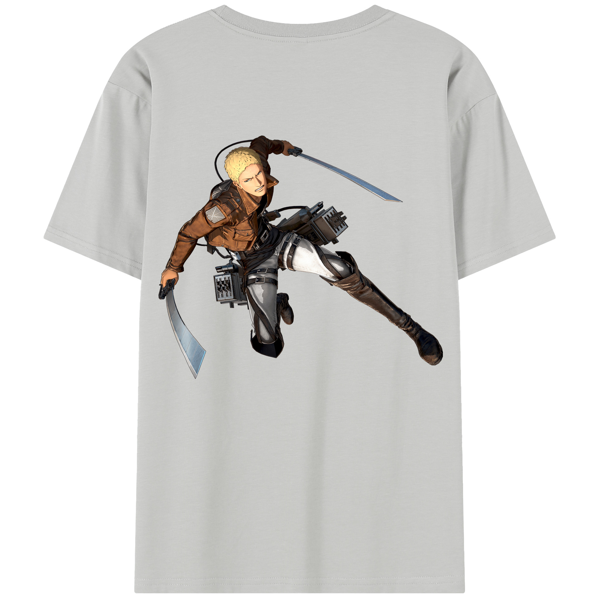 （画像用） 進撃の巨人 ライナー・ブラウン Attack on Titan Reiner Braun 綿100％半袖Tシャツ（背面プリント）