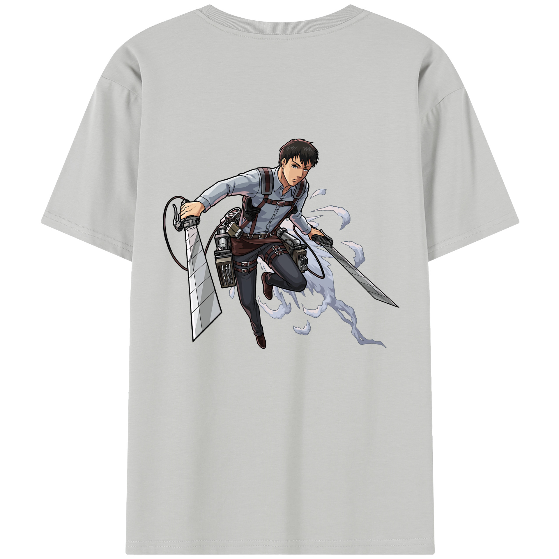 （画像用） 進撃の巨人 ベルトルト・フーバー Attack on Titan Bertholdt Hoover 綿100％半袖Tシャツ（背面プリント）