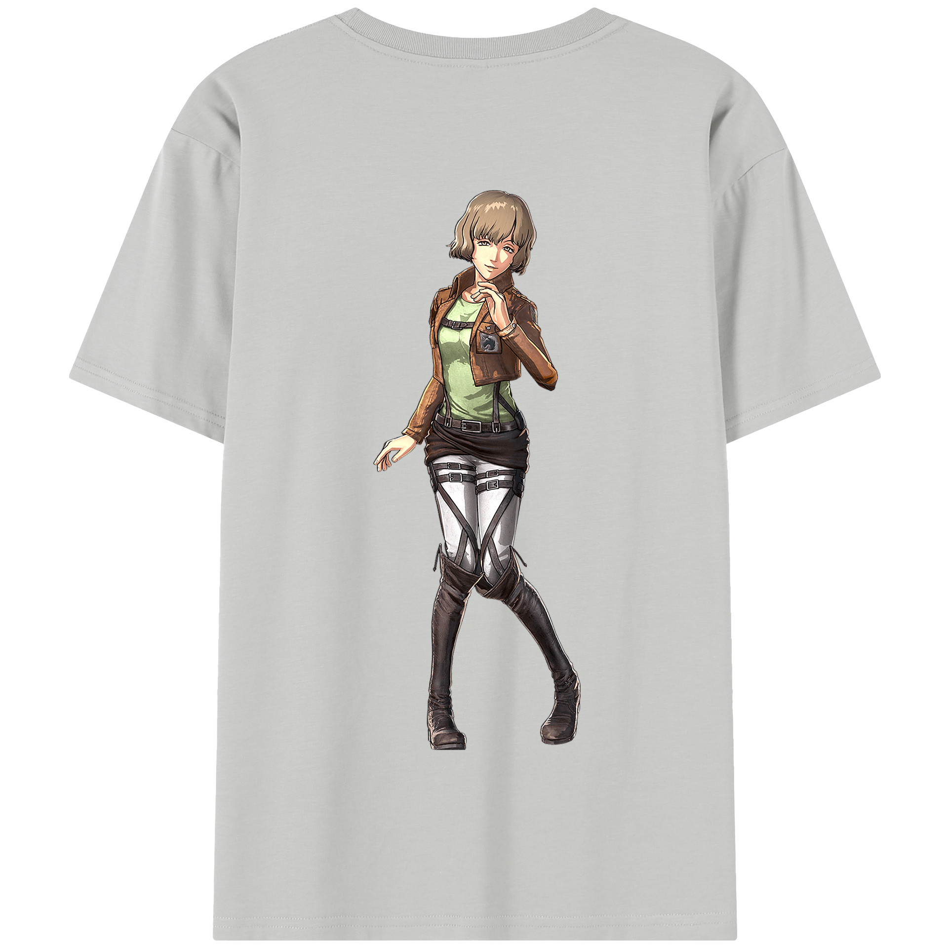 （画像用） 進撃の巨人 ヒツチ Attack on Titan Hitch 綿100％半袖Tシャツ（背面プリント）