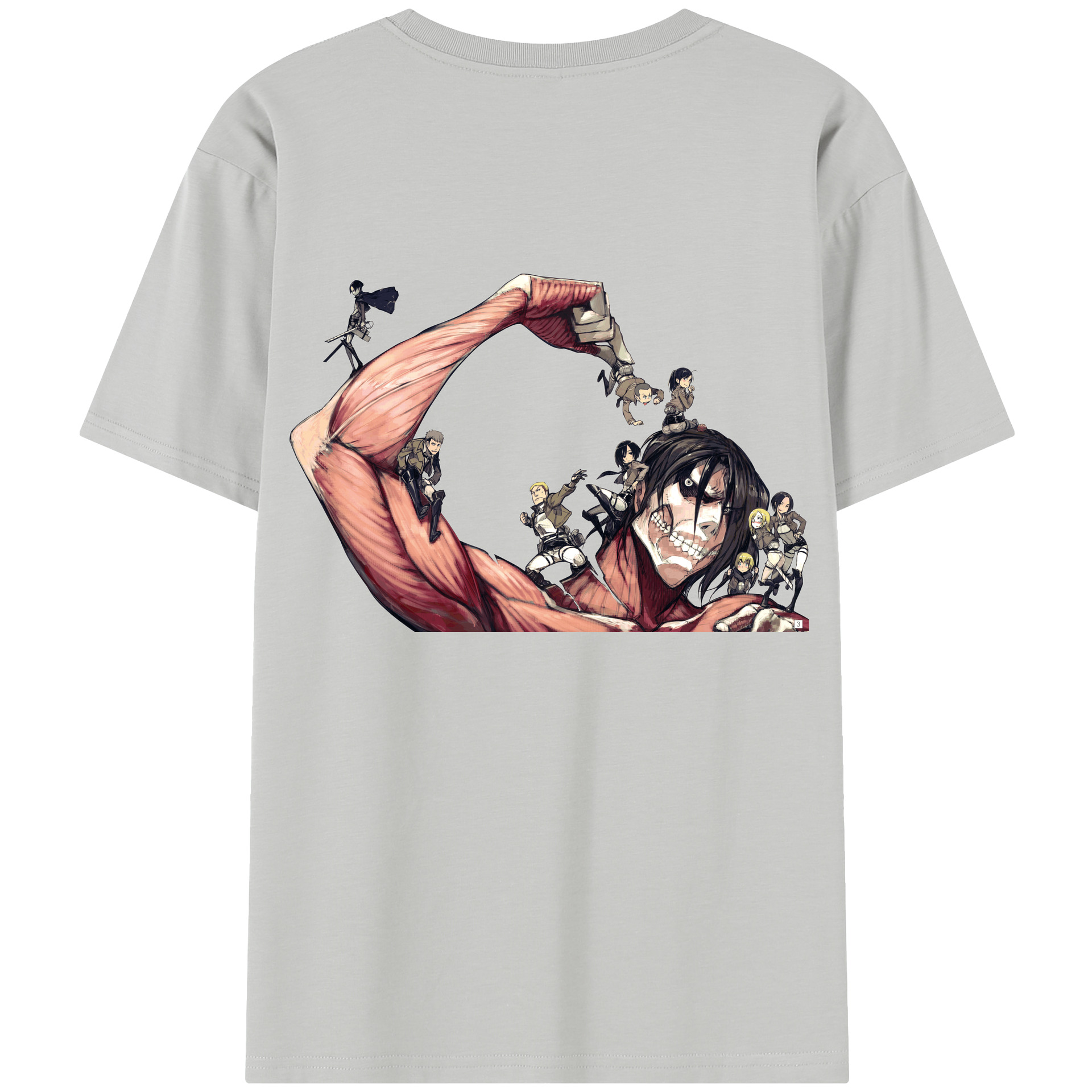 （画像用） 進撃の巨人 Attack on Titan 綿100％半袖Tシャツ（背面プリント）
