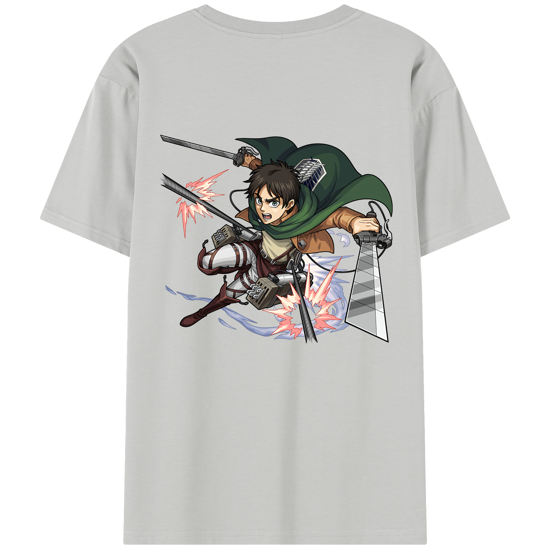 （画像用） 進撃の巨人 エレン･イェーガー Attack on Titan Eren Jäger 綿100％半袖Tシャツ（背面プリント）