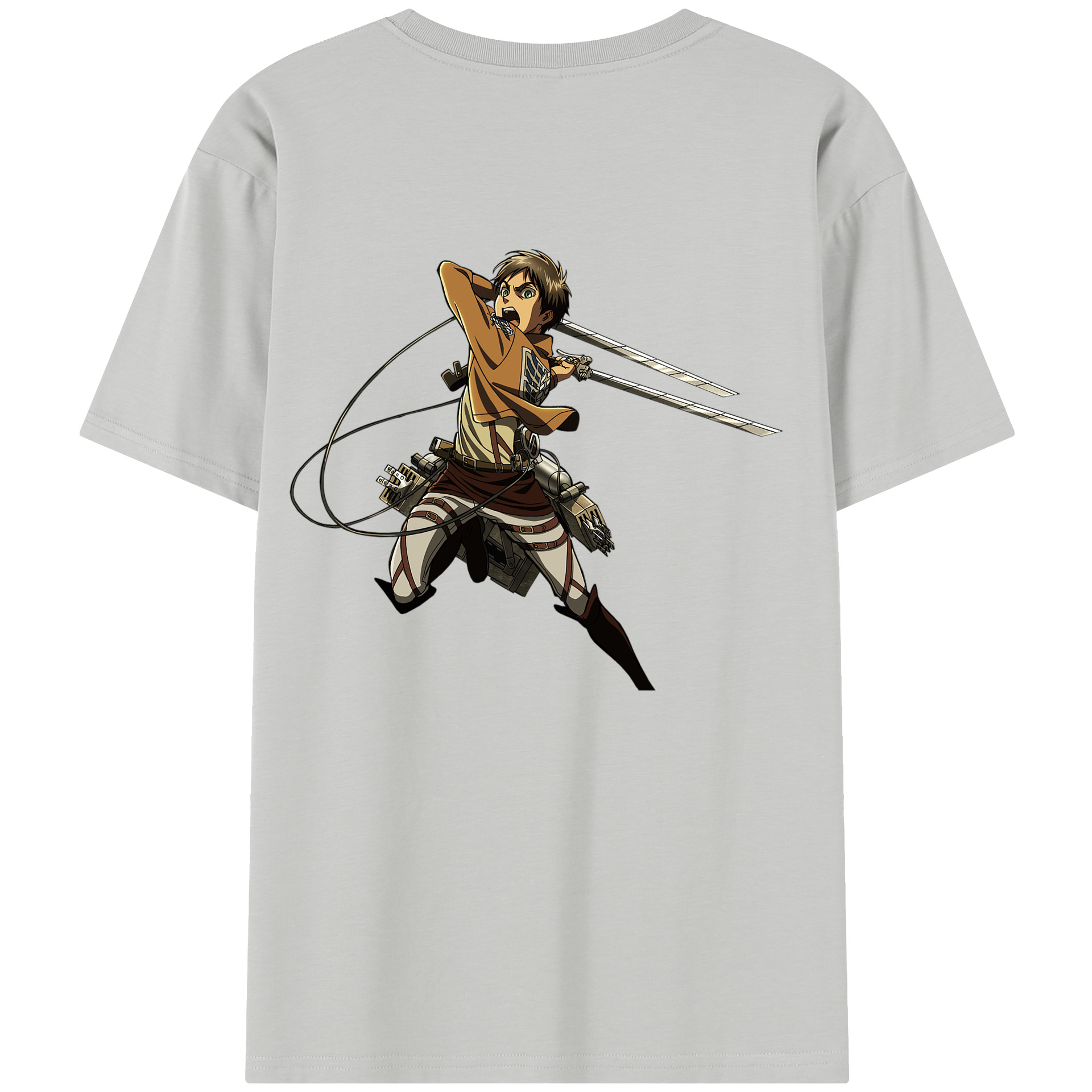 （画像用） 進撃の巨人 エレン･イェーガー Attack on Titan Eren Jäger 綿100％半袖Tシャツ（背面プリント）