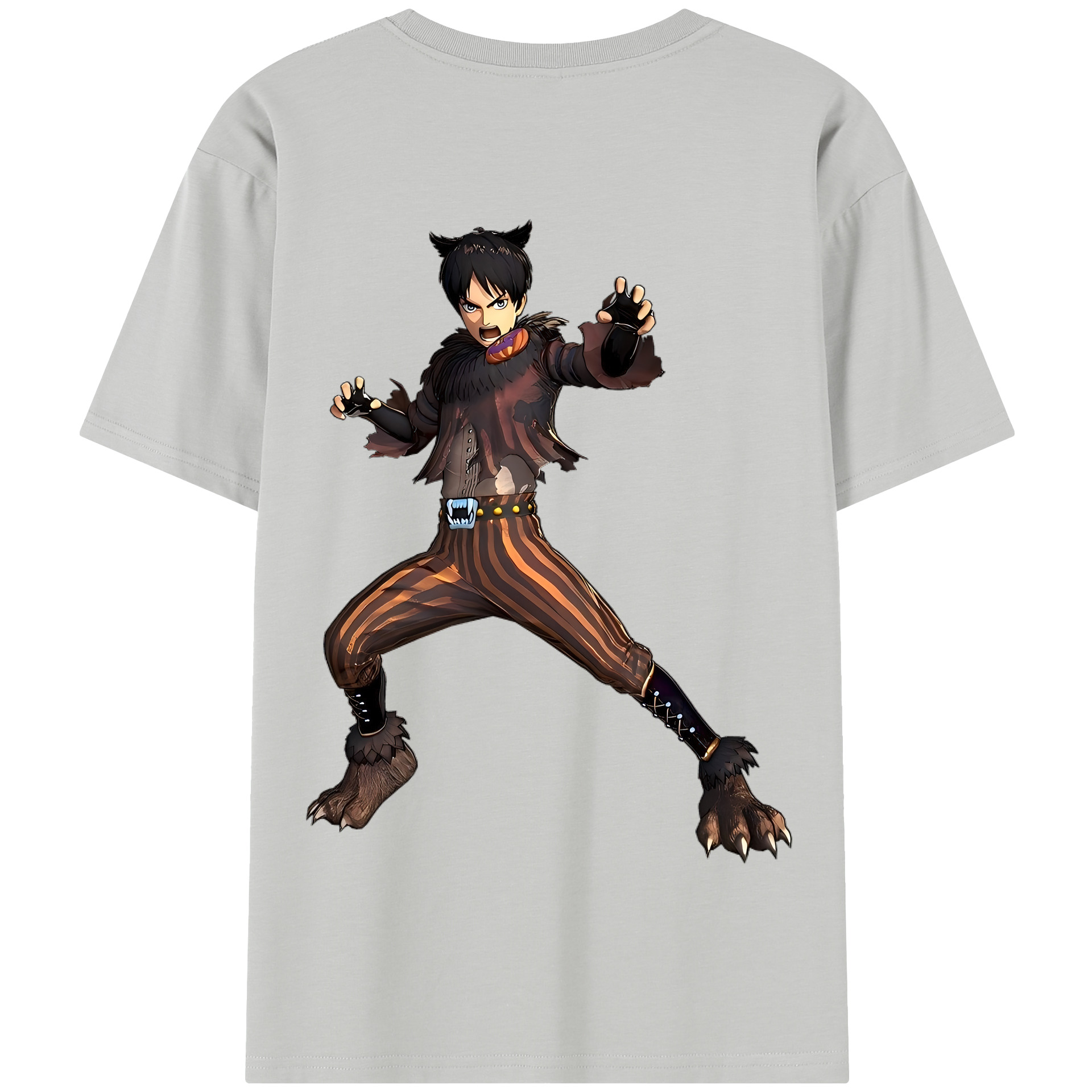 （画像用） 進撃の巨人 エレン･イェーガー Attack on Titan Eren Jäger 綿100％半袖Tシャツ（背面プリント）