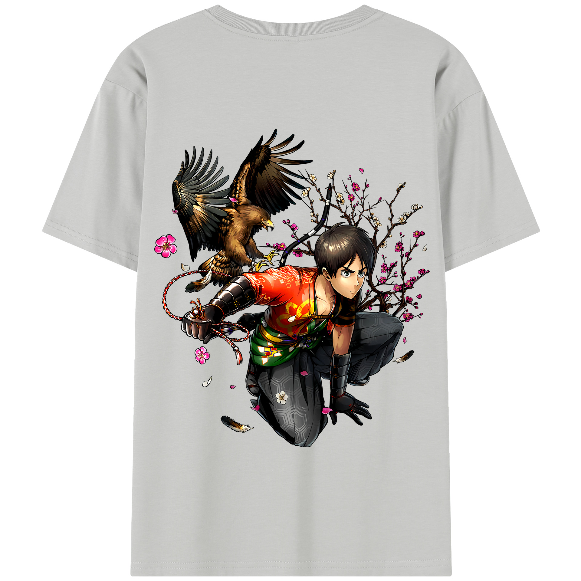 （画像用） 進撃の巨人 エレン･イェーガー Attack on Titan Eren Jäger 綿100％半袖Tシャツ（背面プリント）