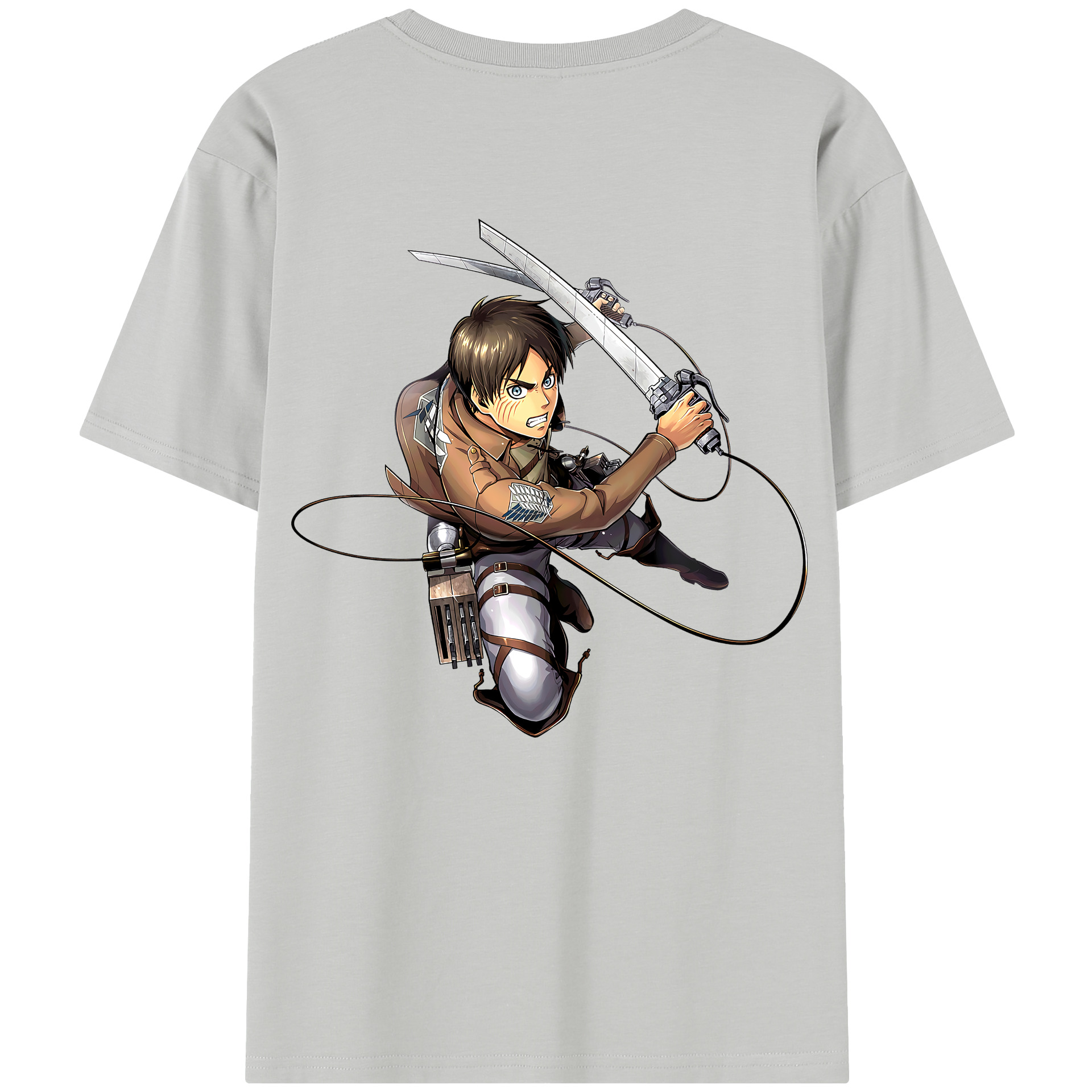 （画像用） 進撃の巨人 エレン･イェーガー Attack on Titan Eren Jäger 綿100％半袖Tシャツ（背面プリント）