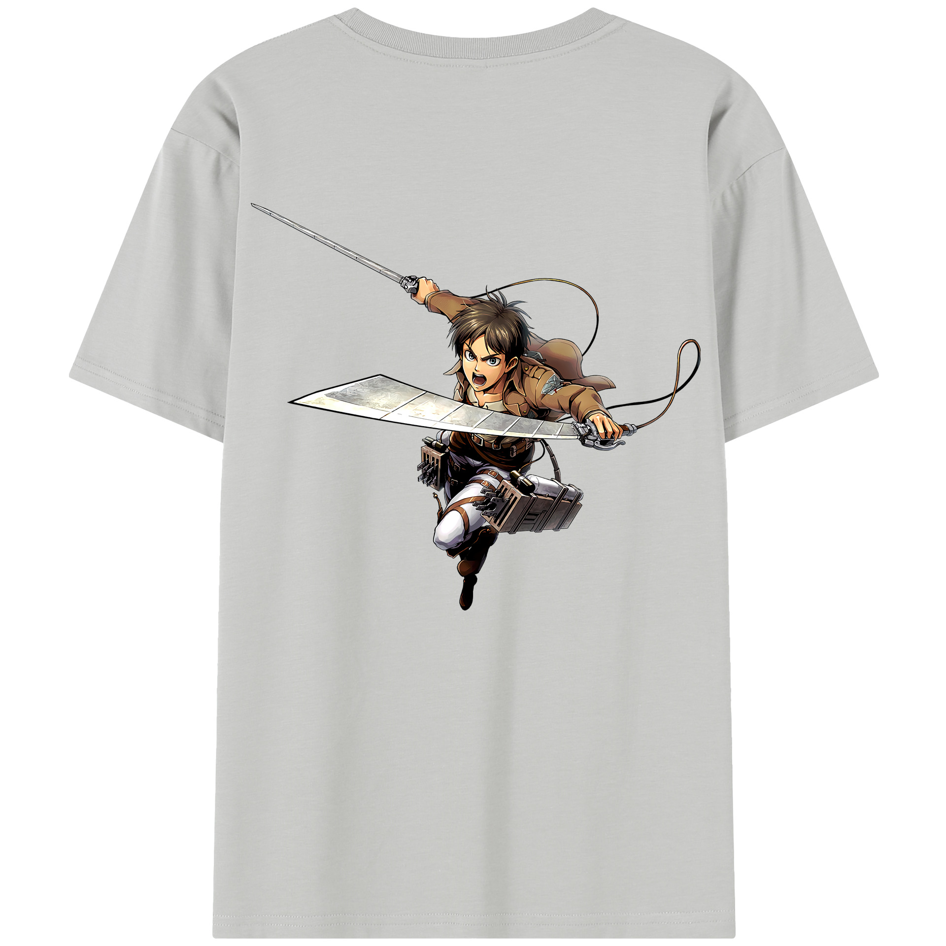 （画像用） 進撃の巨人 エレン･イェーガー Attack on Titan Eren Jäger 綿100％半袖Tシャツ（背面プリント）