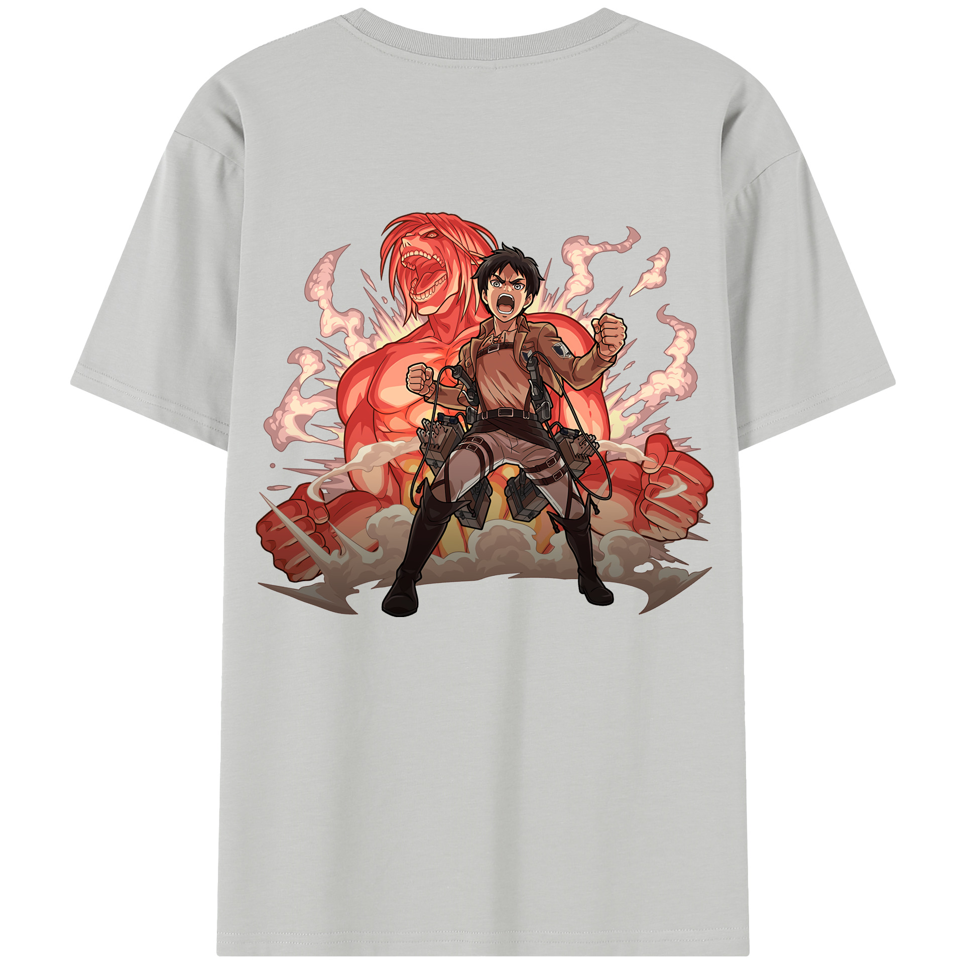 （画像用） 進撃の巨人 エレン･イェーガー Attack on Titan Eren Jäger 綿100％半袖Tシャツ（背面プリント）