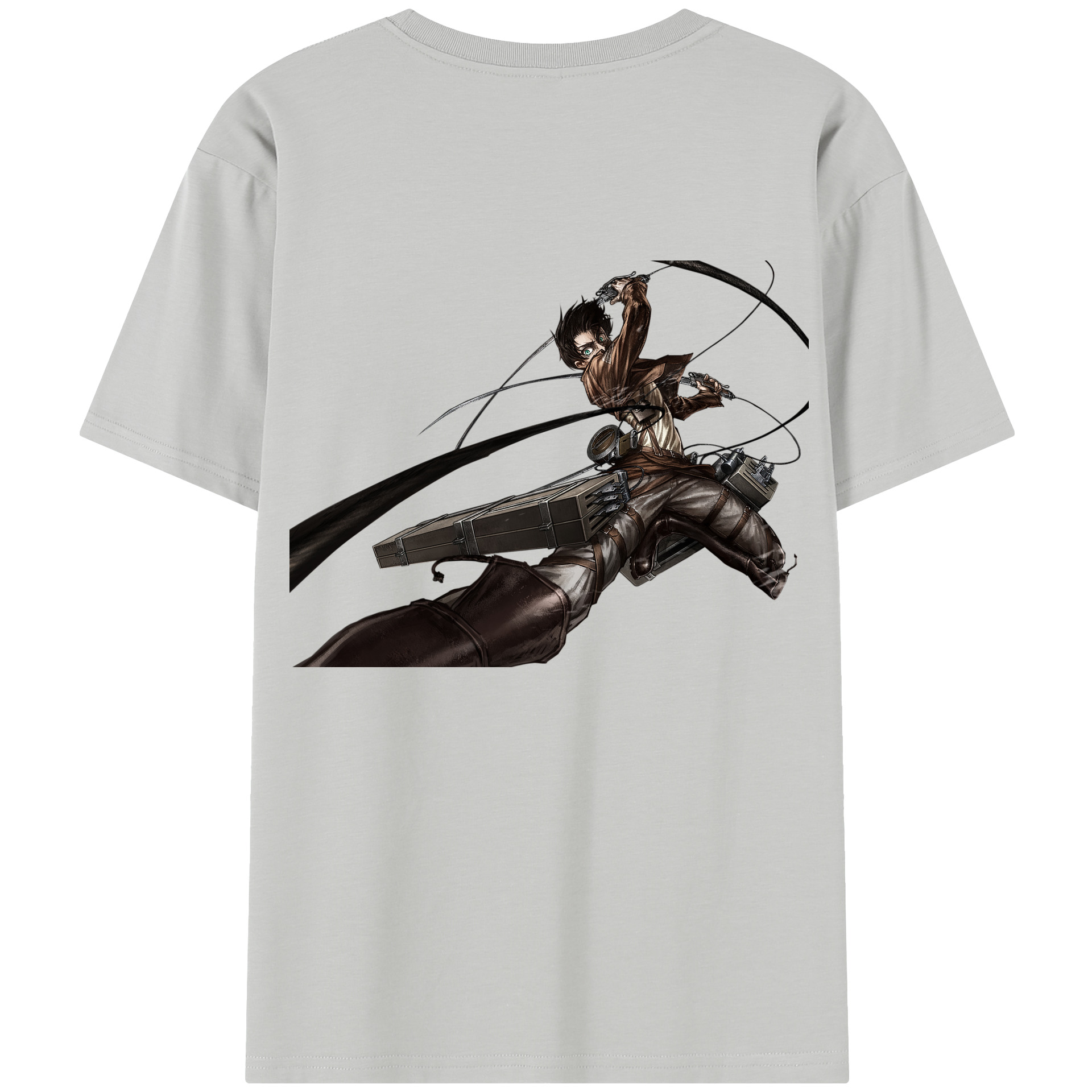 （画像用） 進撃の巨人 エレン･イェーガー Attack on Titan Eren Jäger 綿100％半袖Tシャツ（背面プリント）