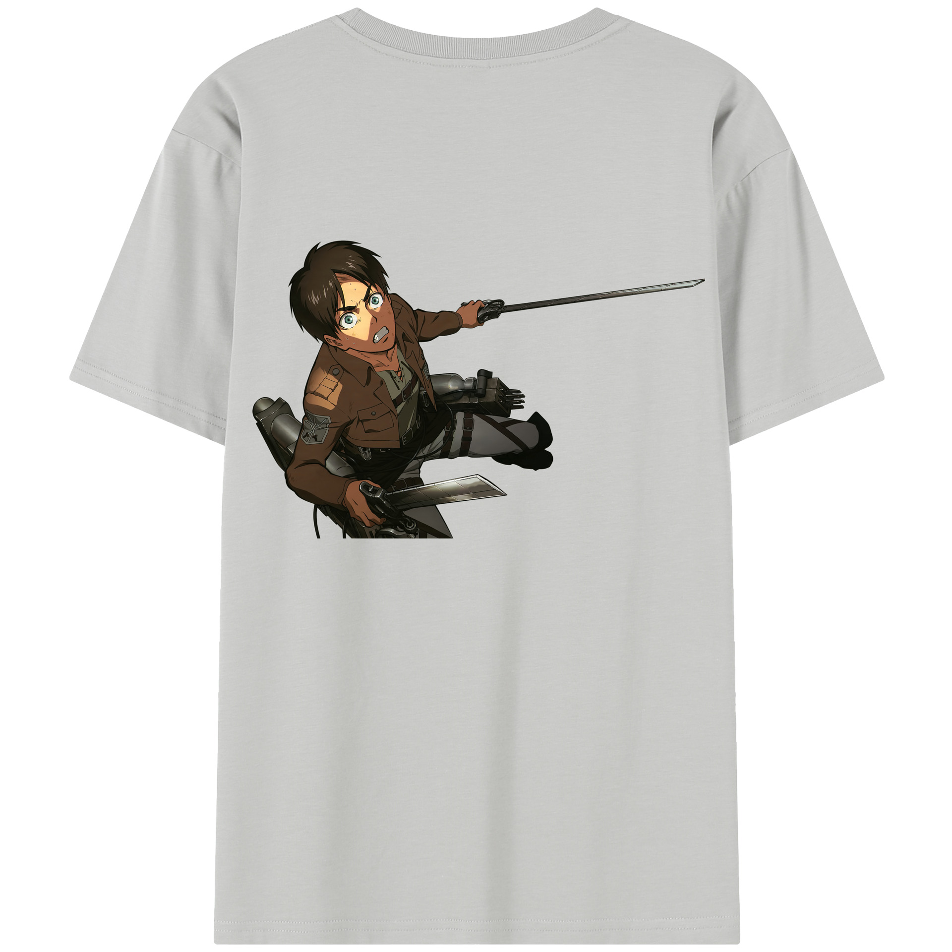 （画像用） 進撃の巨人 エレン･イェーガー Attack on Titan Eren Jäger 綿100％半袖Tシャツ（背面プリント）