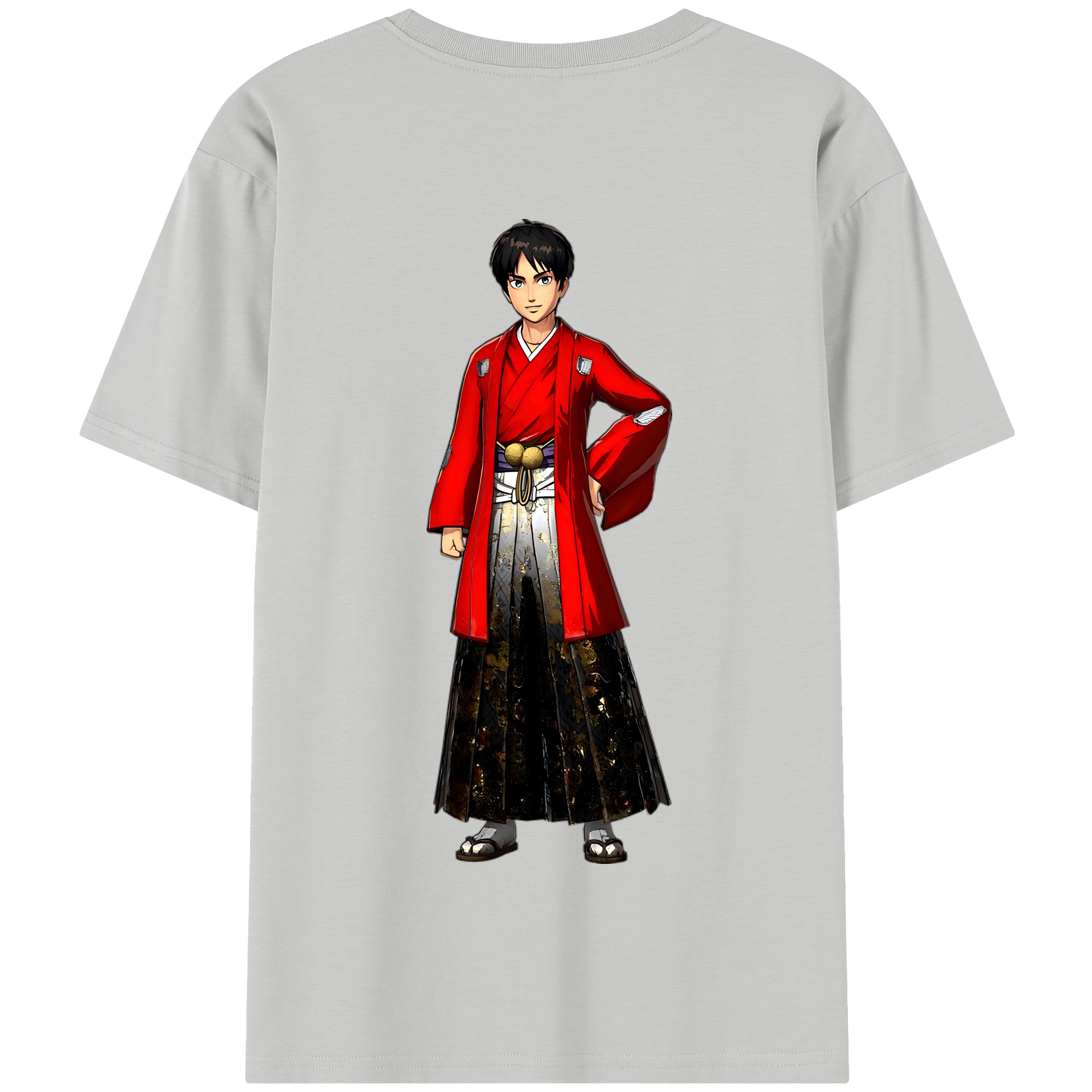 （画像用） 進撃の巨人 エレン･イェーガー Attack on Titan Eren Jäger 綿100％半袖Tシャツ（背面プリント）