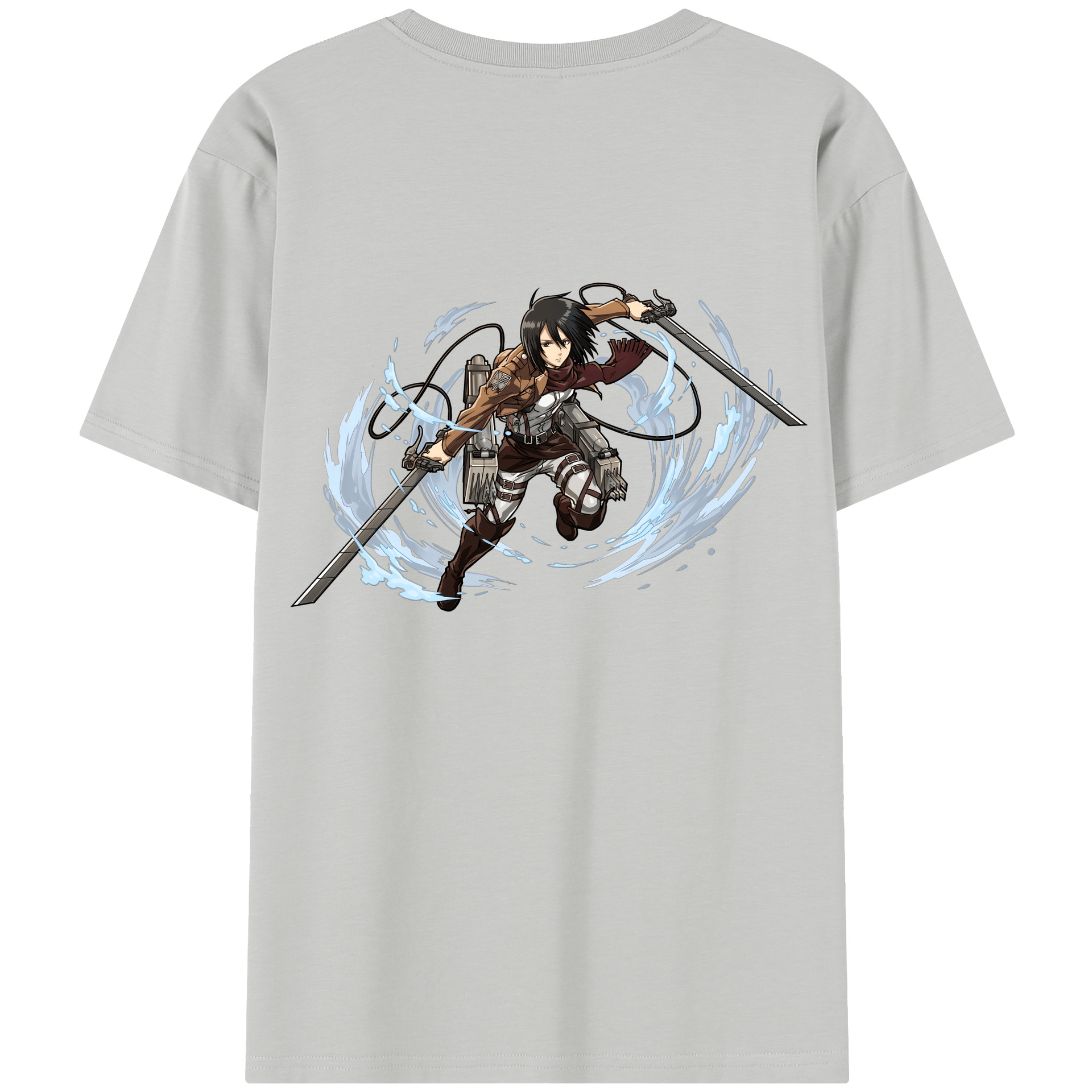 （画像用） 進撃の巨人 ミカサ·アッカーマン Attack on Titan Mikasa Ackerman 綿100％半袖Tシャツ（背面プリント）
