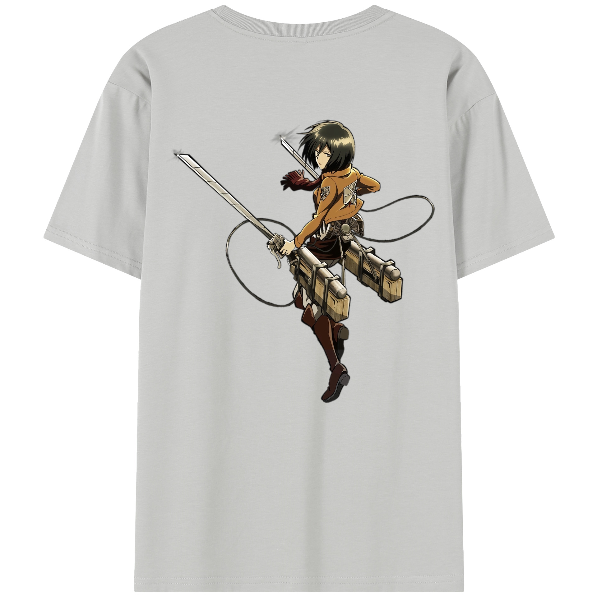 （画像用） 進撃の巨人 ミカサ·アッカーマン Attack on Titan Mikasa Ackerman 綿100％半袖Tシャツ（背面プリント）