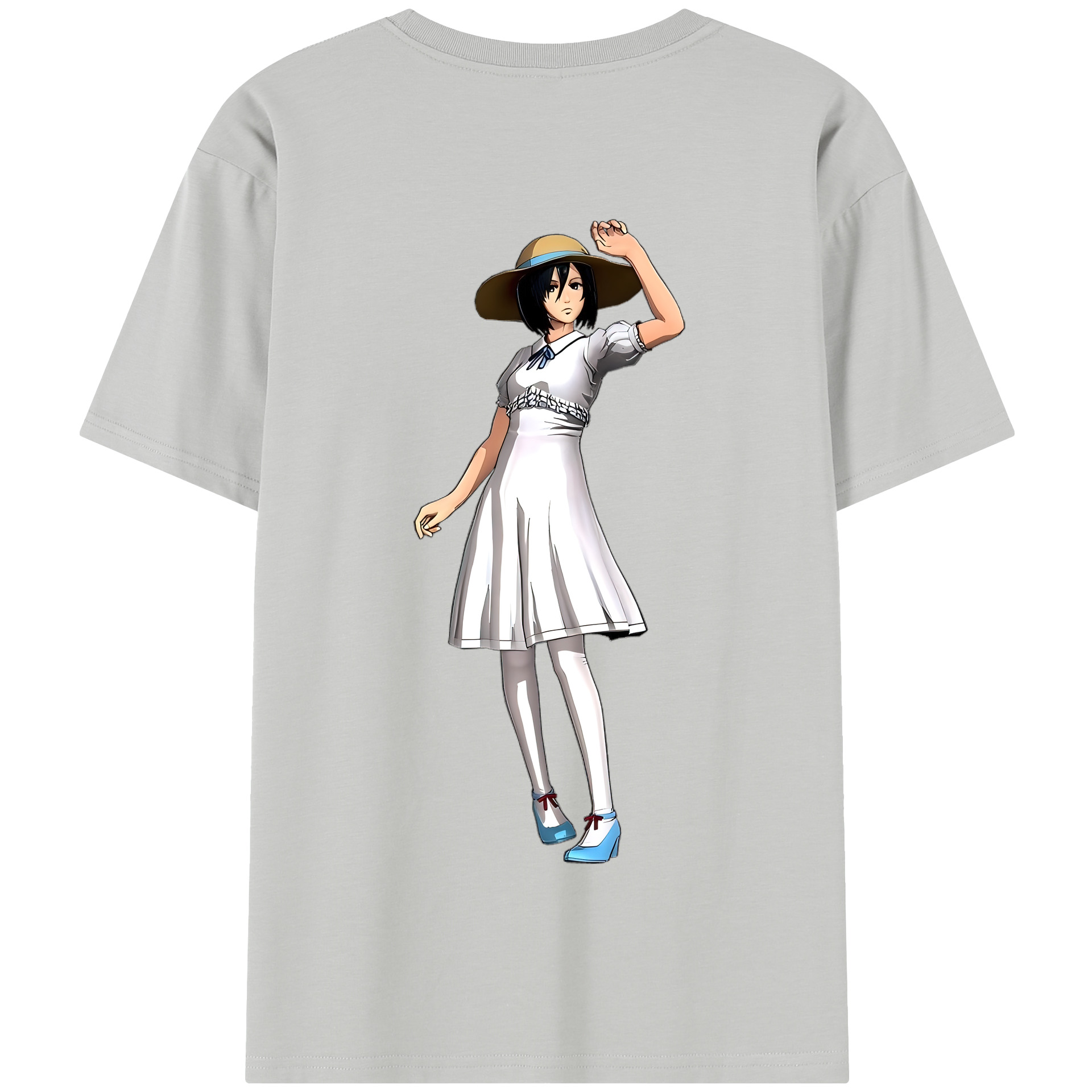 （画像用） 進撃の巨人 ミカサ·アッカーマン Attack on Titan Mikasa Ackerman 綿100％半袖Tシャツ（背面プリント）