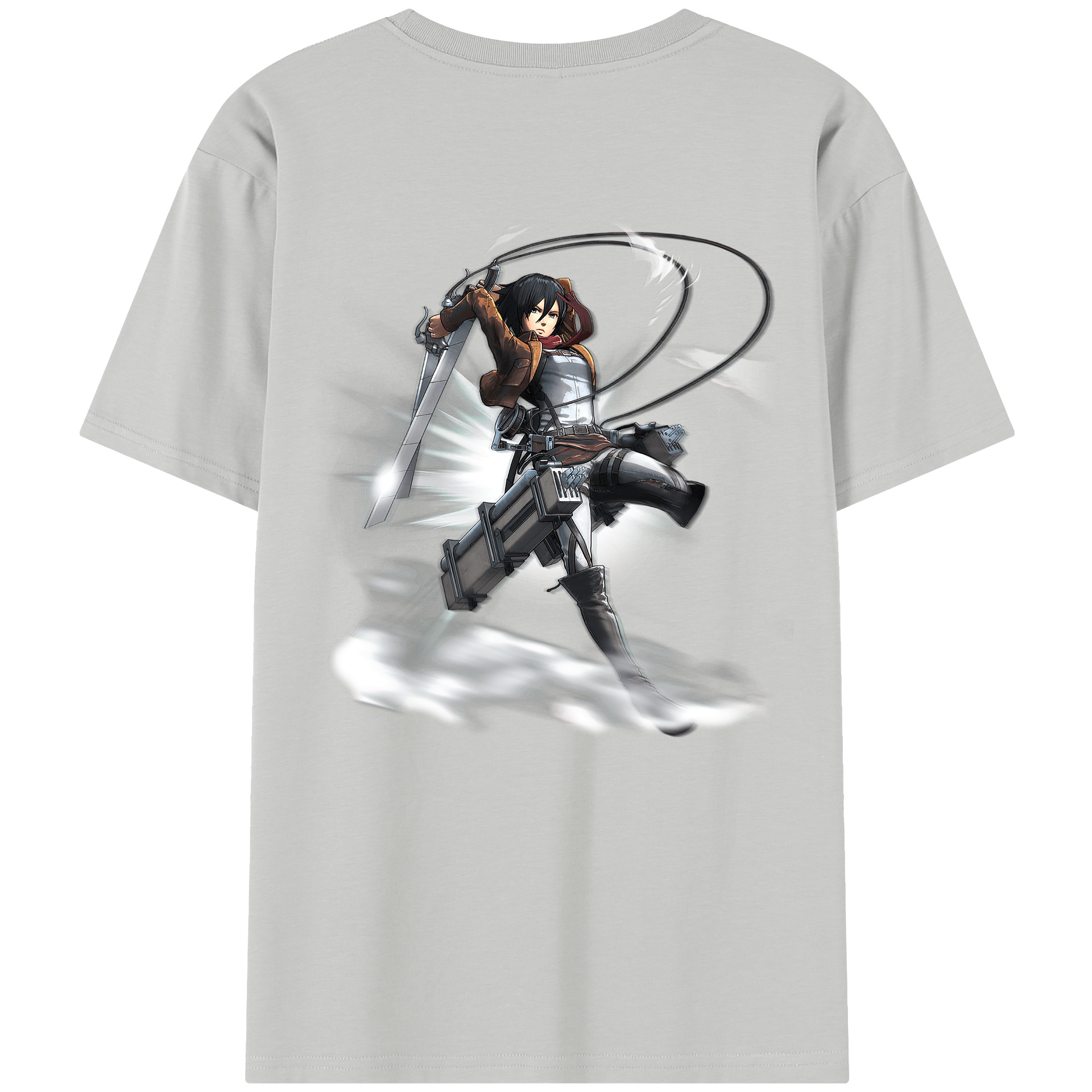 （画像用） 進撃の巨人 ミカサ·アッカーマン Attack on Titan Mikasa Ackerman 綿100％半袖Tシャツ（背面プリント）