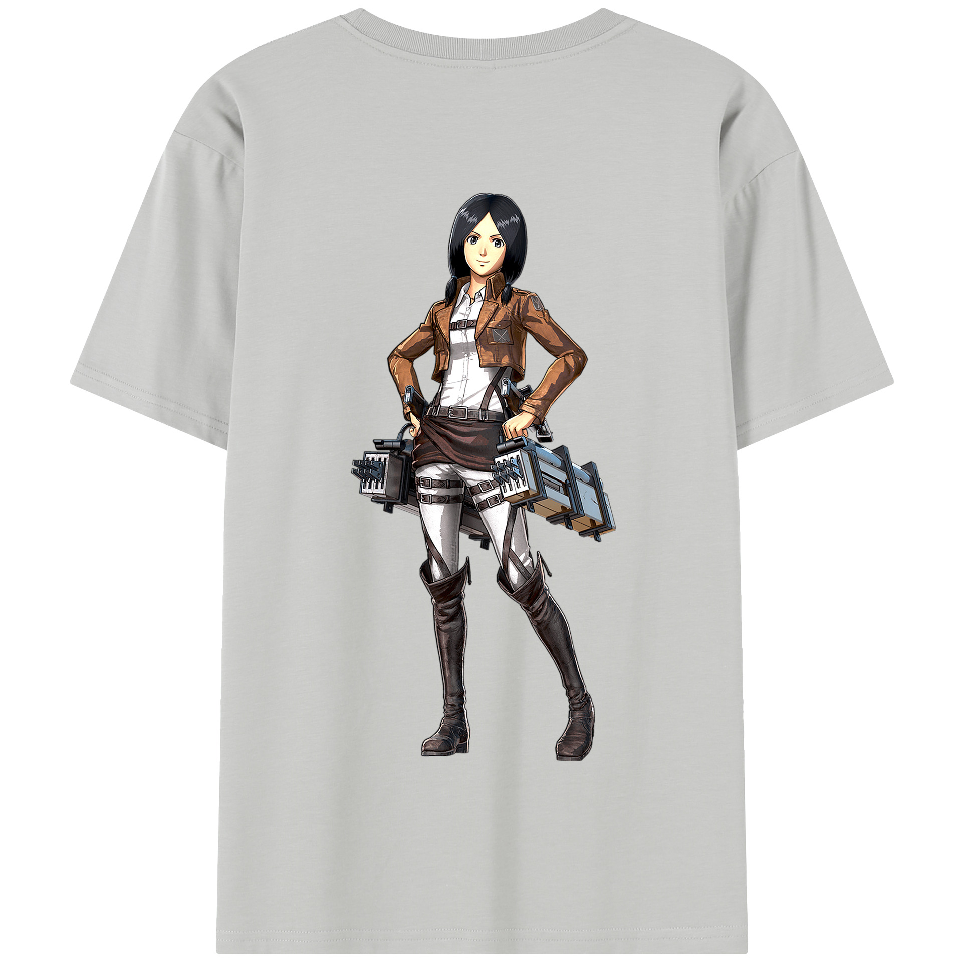 （画像用） 進撃の巨人 ミカサ·アッカーマン Attack on Titan Mikasa Ackerman 綿100％半袖Tシャツ（背面プリント）