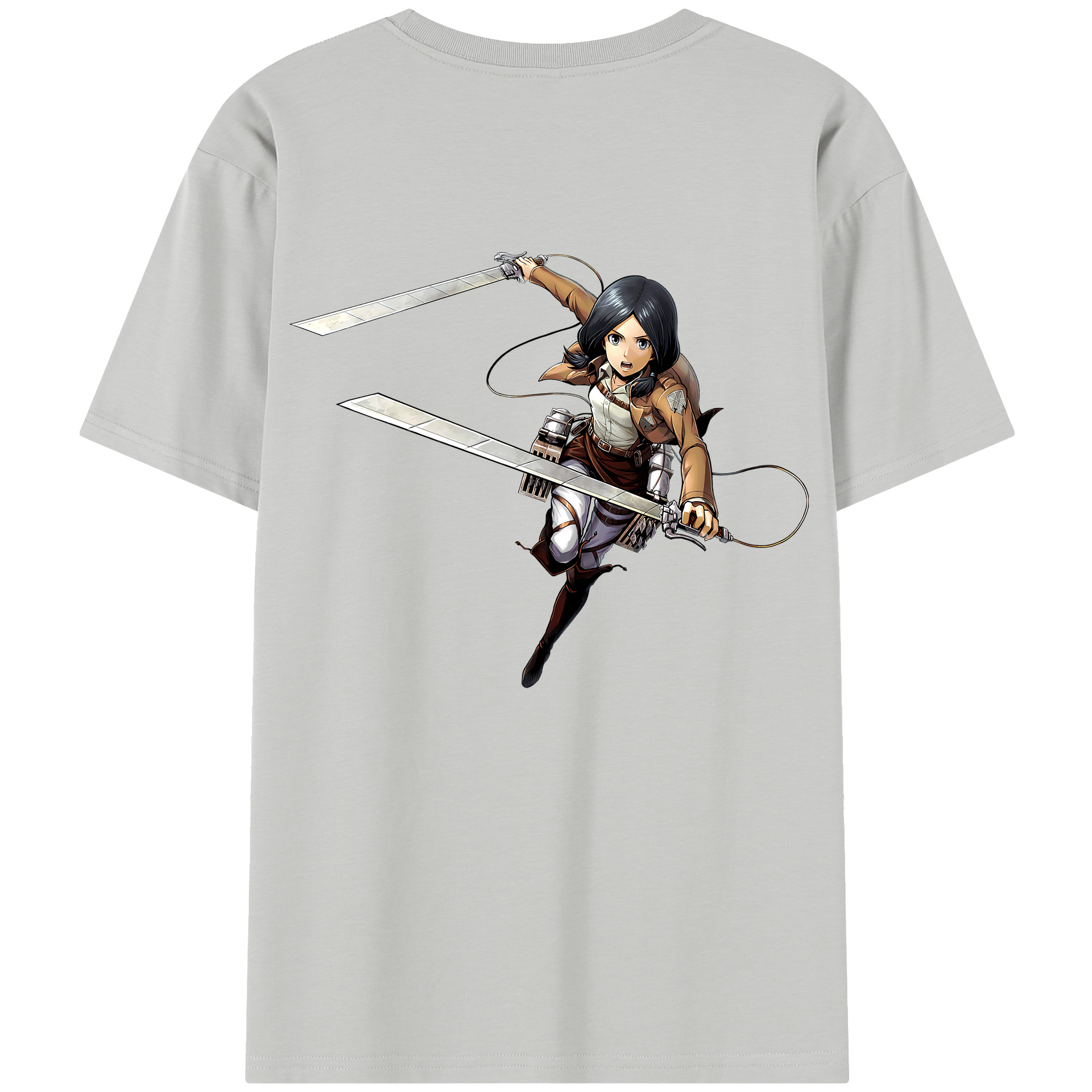 （画像用） 進撃の巨人 ミカサ·アッカーマン Attack on Titan Mikasa Ackerman 綿100％半袖Tシャツ（背面プリント）