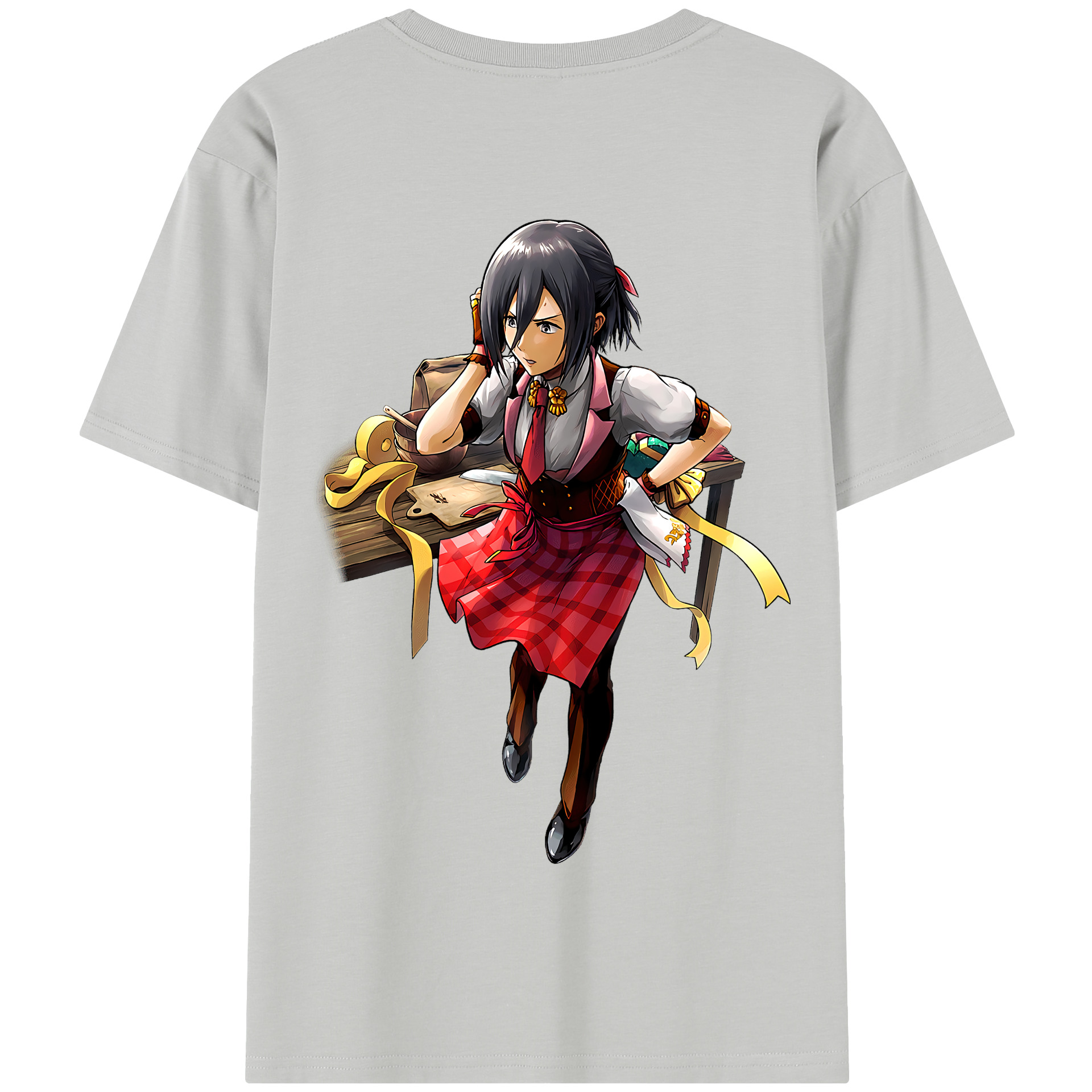 （画像用） 進撃の巨人 ミカサ·アッカーマン Attack on Titan Mikasa Ackerman 綿100％半袖Tシャツ（背面プリント）