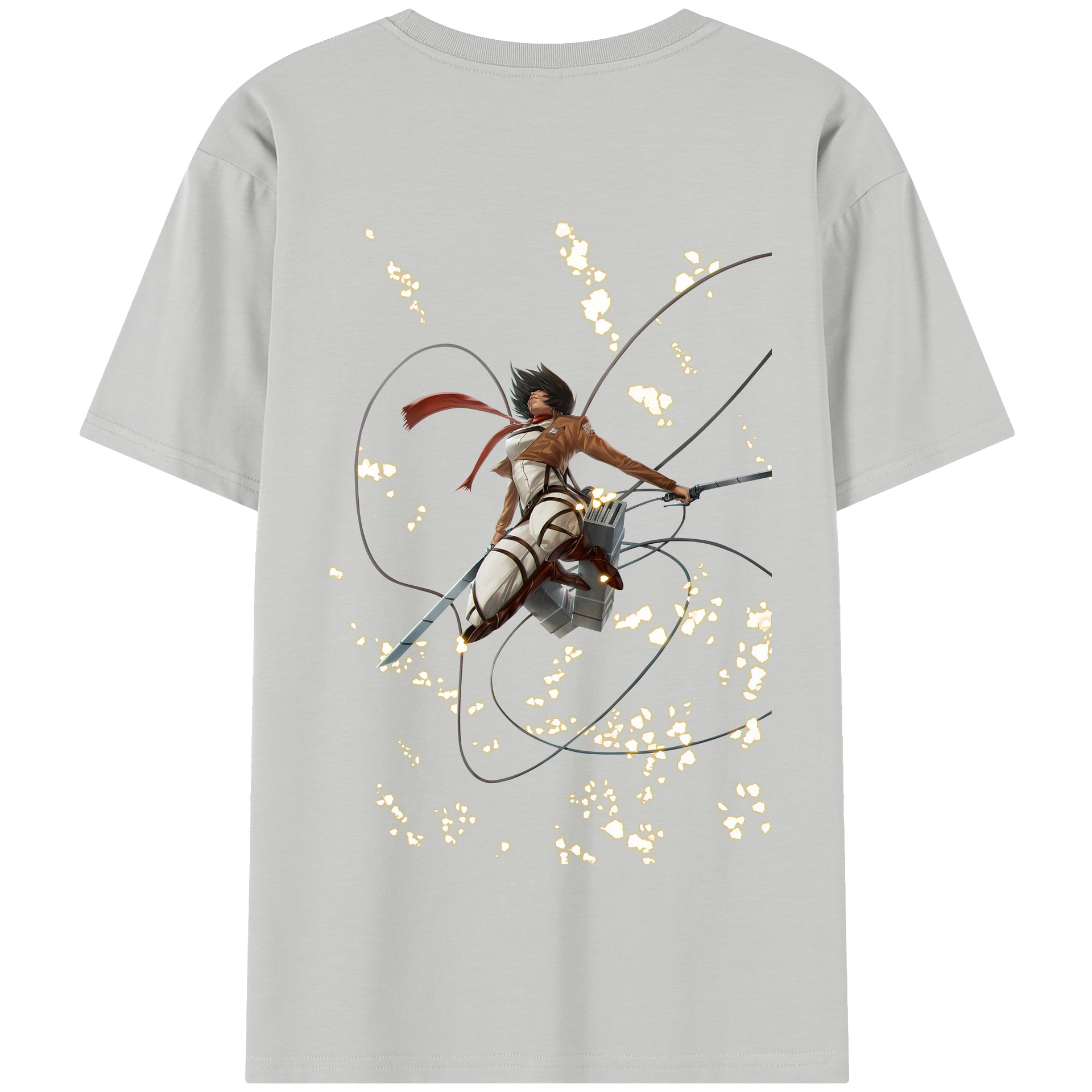 （画像用） 進撃の巨人 ミカサ·アッカーマン Attack on Titan Mikasa Ackerman 綿100％半袖Tシャツ（背面プリント）