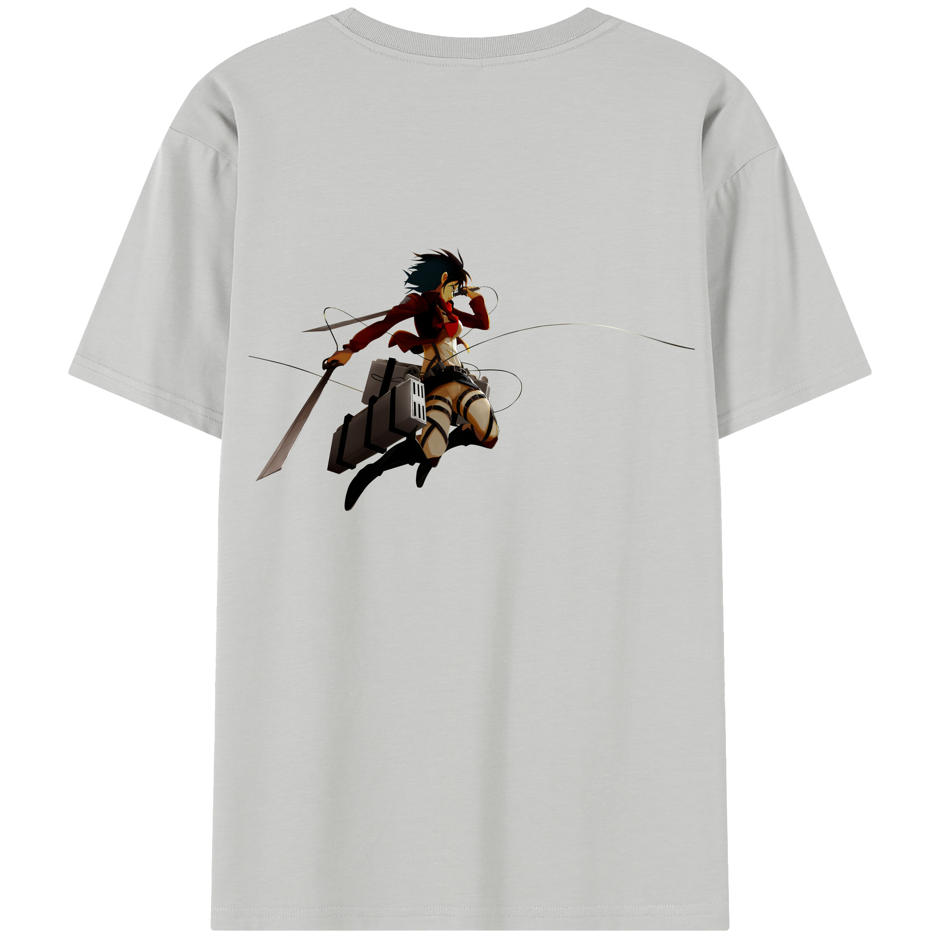 （画像用） 進撃の巨人 ミカサ·アッカーマン Attack on Titan Mikasa Ackerman 綿100％半袖Tシャツ（背面プリント）