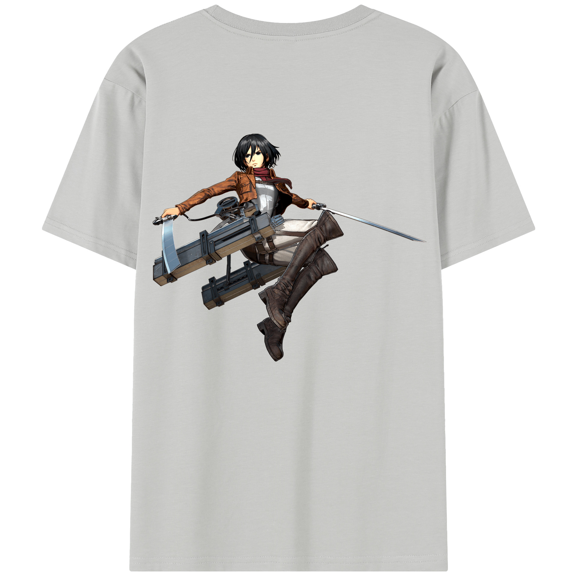 （画像用） 進撃の巨人 ミカサ·アッカーマン Attack on Titan Mikasa Ackerman 綿100％半袖Tシャツ（背面プリント）