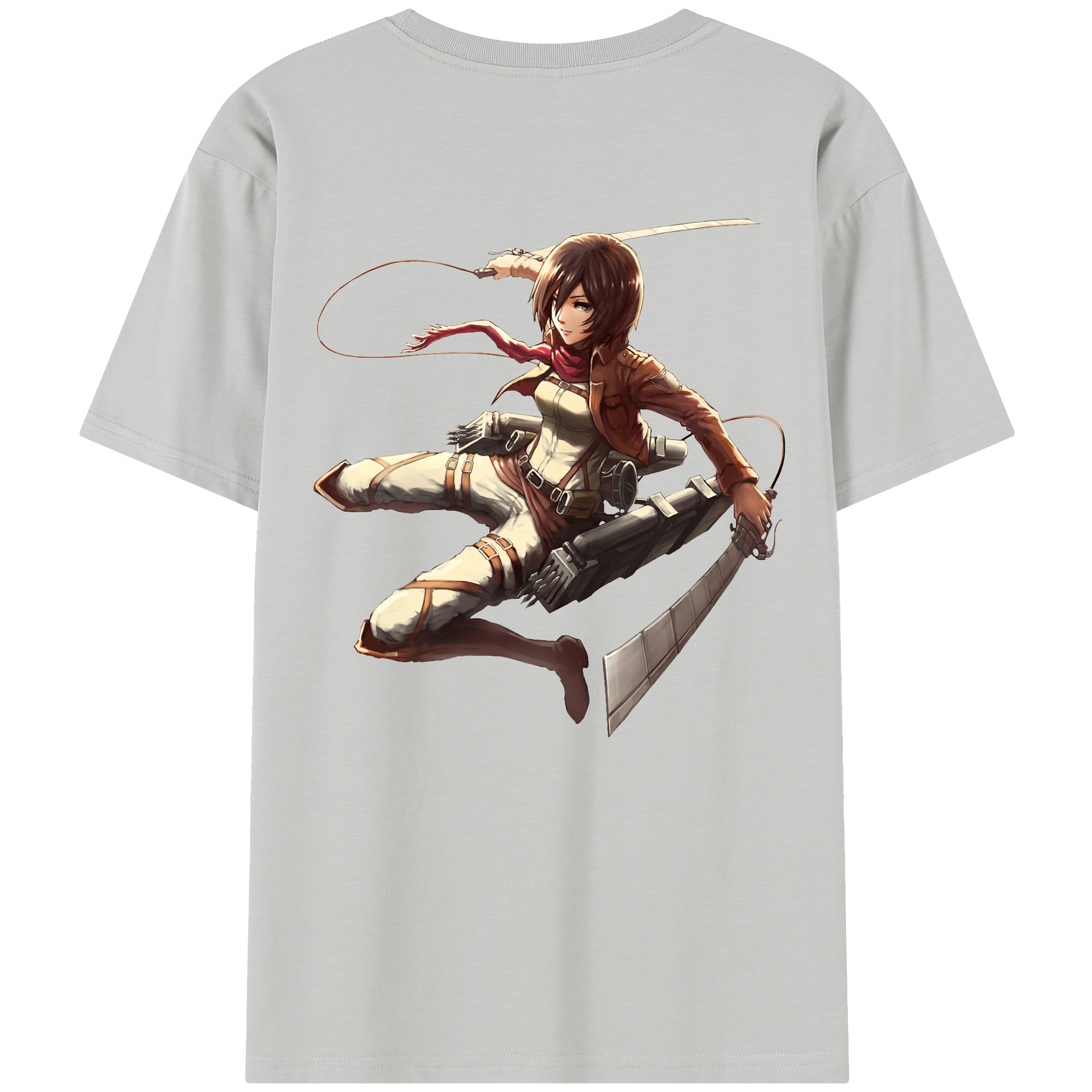（画像用） 進撃の巨人 ミカサ·アッカーマン Attack on Titan Mikasa Ackerman 綿100％半袖Tシャツ（背面プリント）