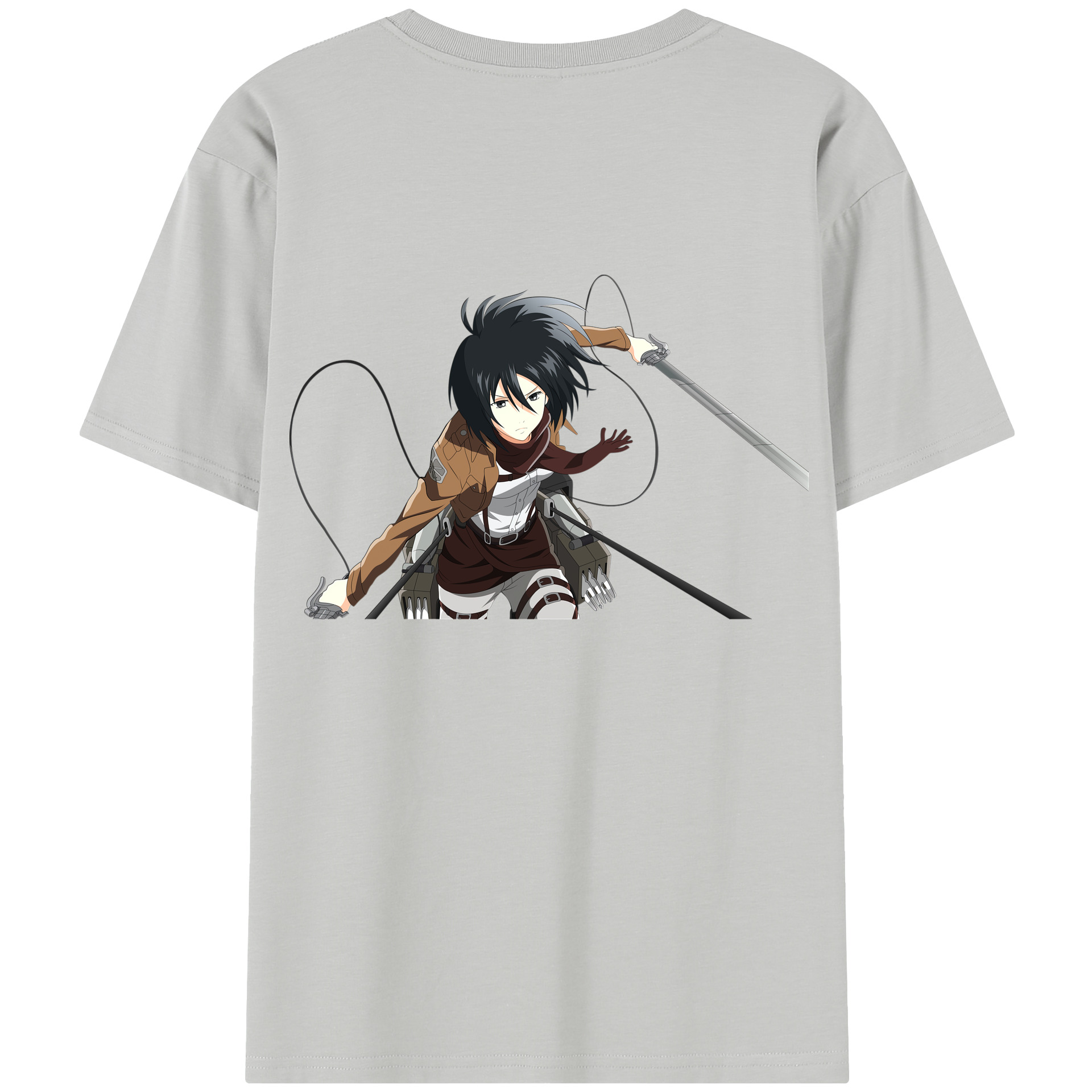 （画像用） 進撃の巨人 ミカサ·アッカーマン Attack on Titan Mikasa Ackerman 綿100％半袖Tシャツ（背面プリント）