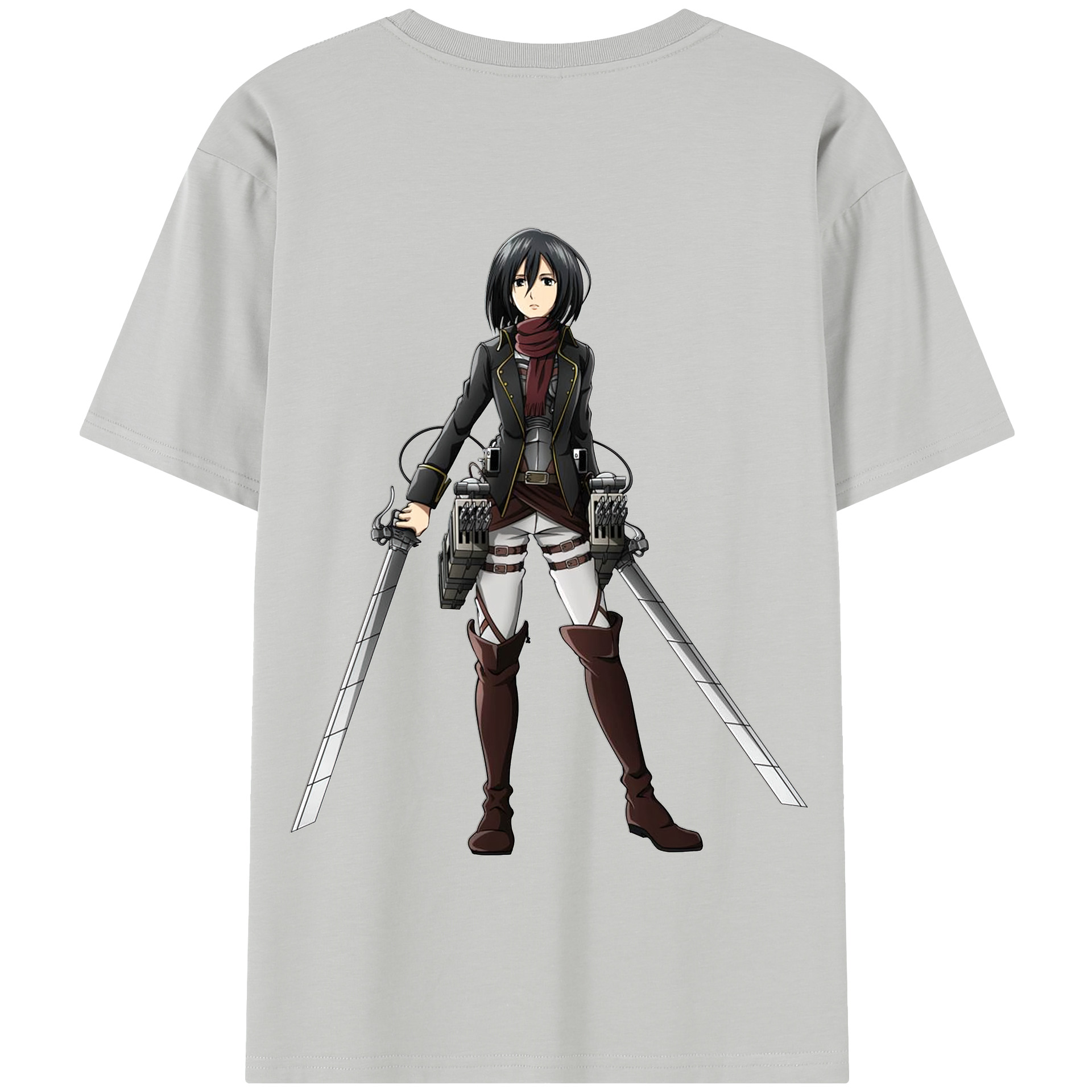 （画像用） 進撃の巨人 ミカサ·アッカーマン Attack on Titan Mikasa Ackerman 綿100％半袖Tシャツ（背面プリント）