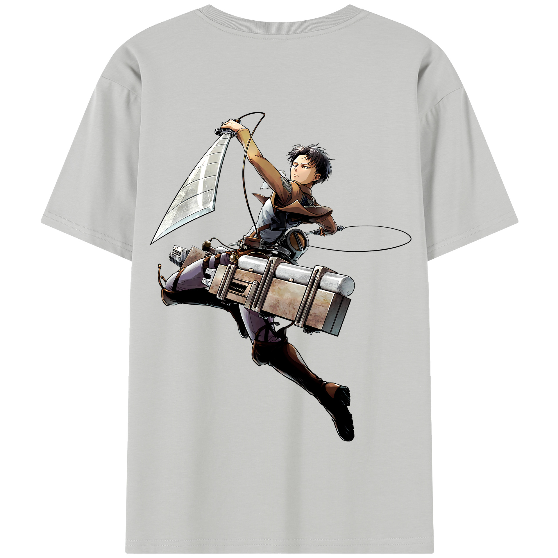 （画像用） 進撃の巨人 リヴァイ·アッカーマン Attack on Titan Levi Ackerman 綿100％半袖Tシャツ（背面プリント）
