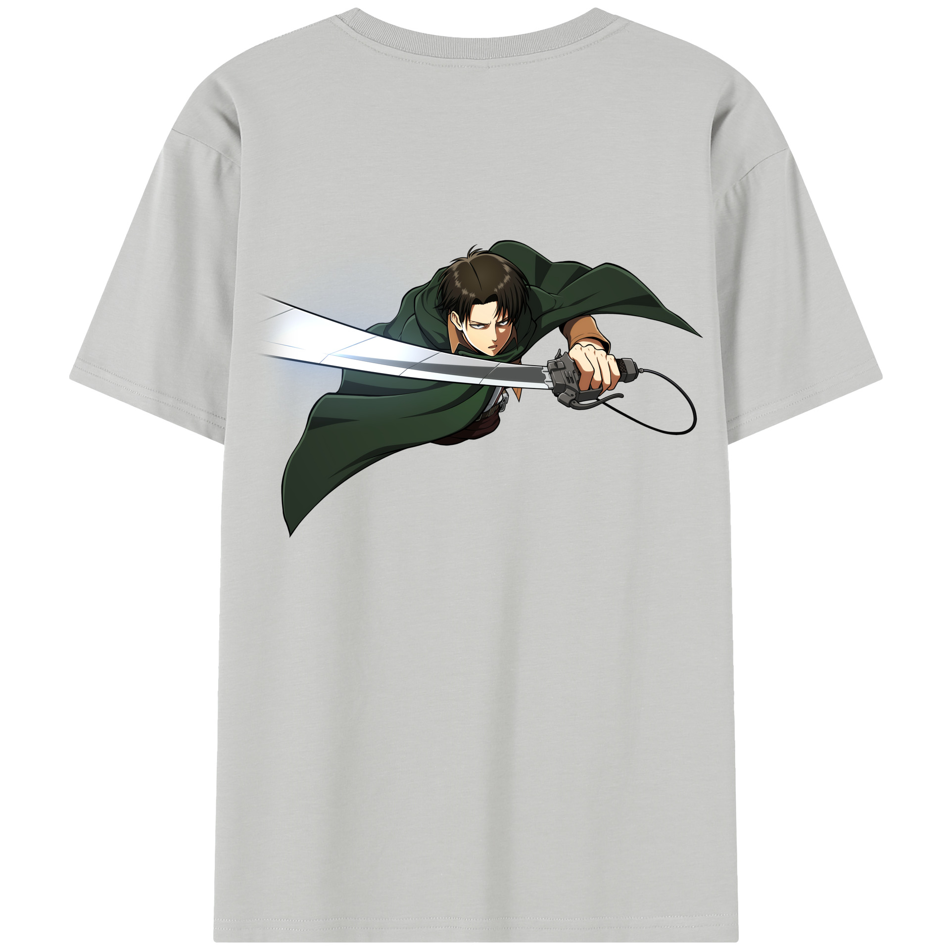 （画像用） 進撃の巨人 リヴァイ·アッカーマン Attack on Titan Levi Ackerman 綿100％半袖Tシャツ（背面プリント）