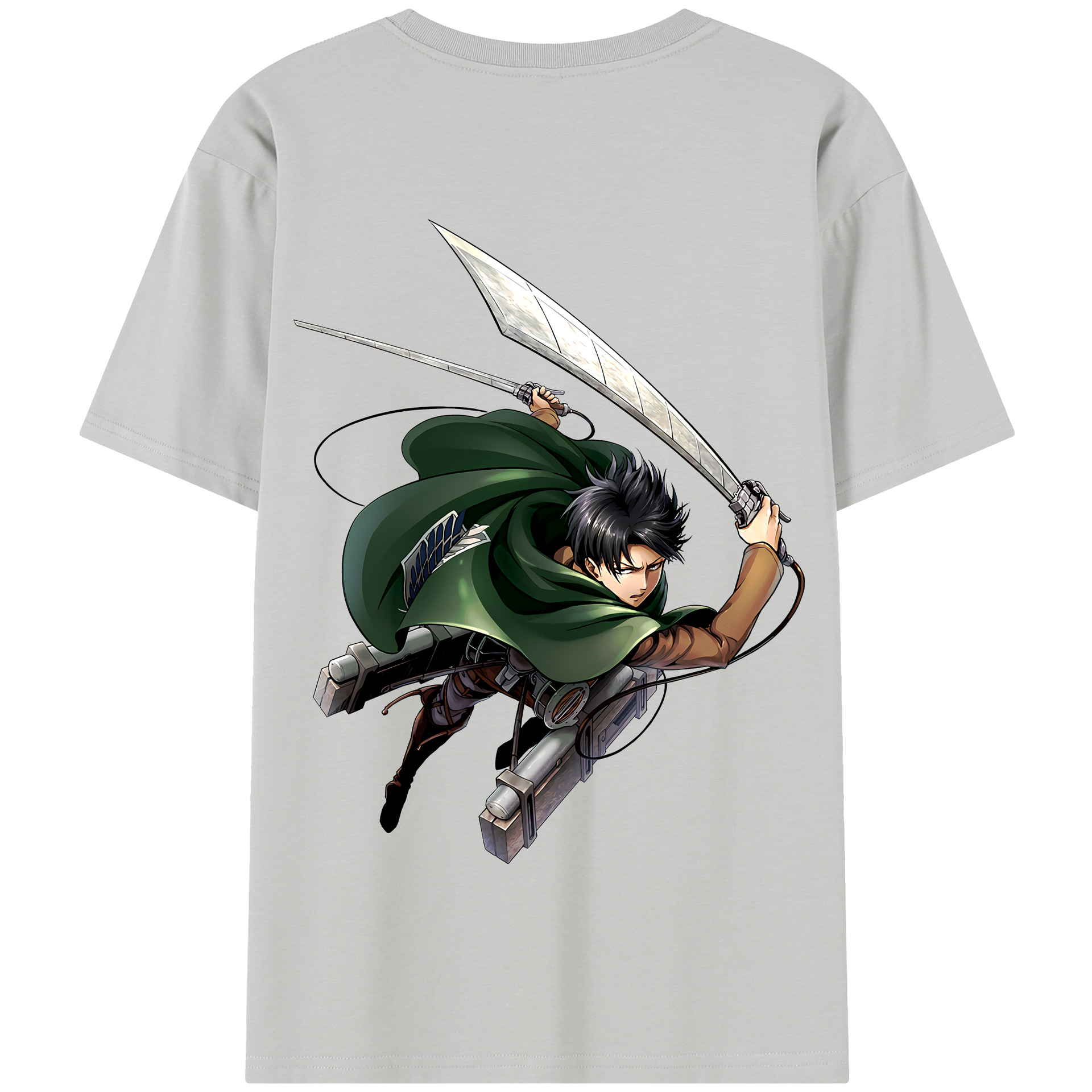 （画像用） 進撃の巨人 リヴァイ·アッカーマン Attack on Titan Levi Ackerman 綿100％半袖Tシャツ（背面プリント）
