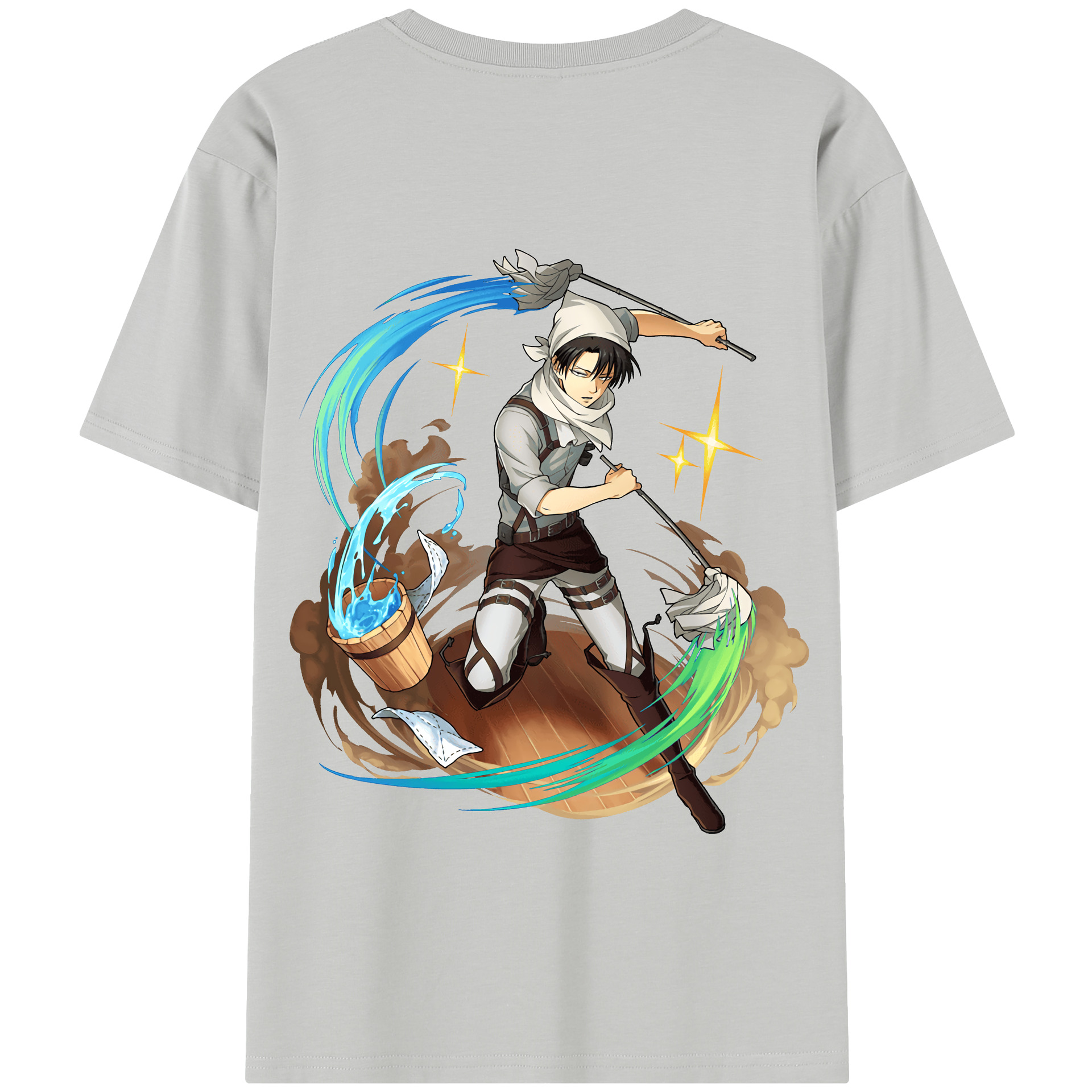 （画像用） 進撃の巨人 リヴァイ·アッカーマン Attack on Titan Levi Ackerman 綿100％半袖Tシャツ（背面プリント）