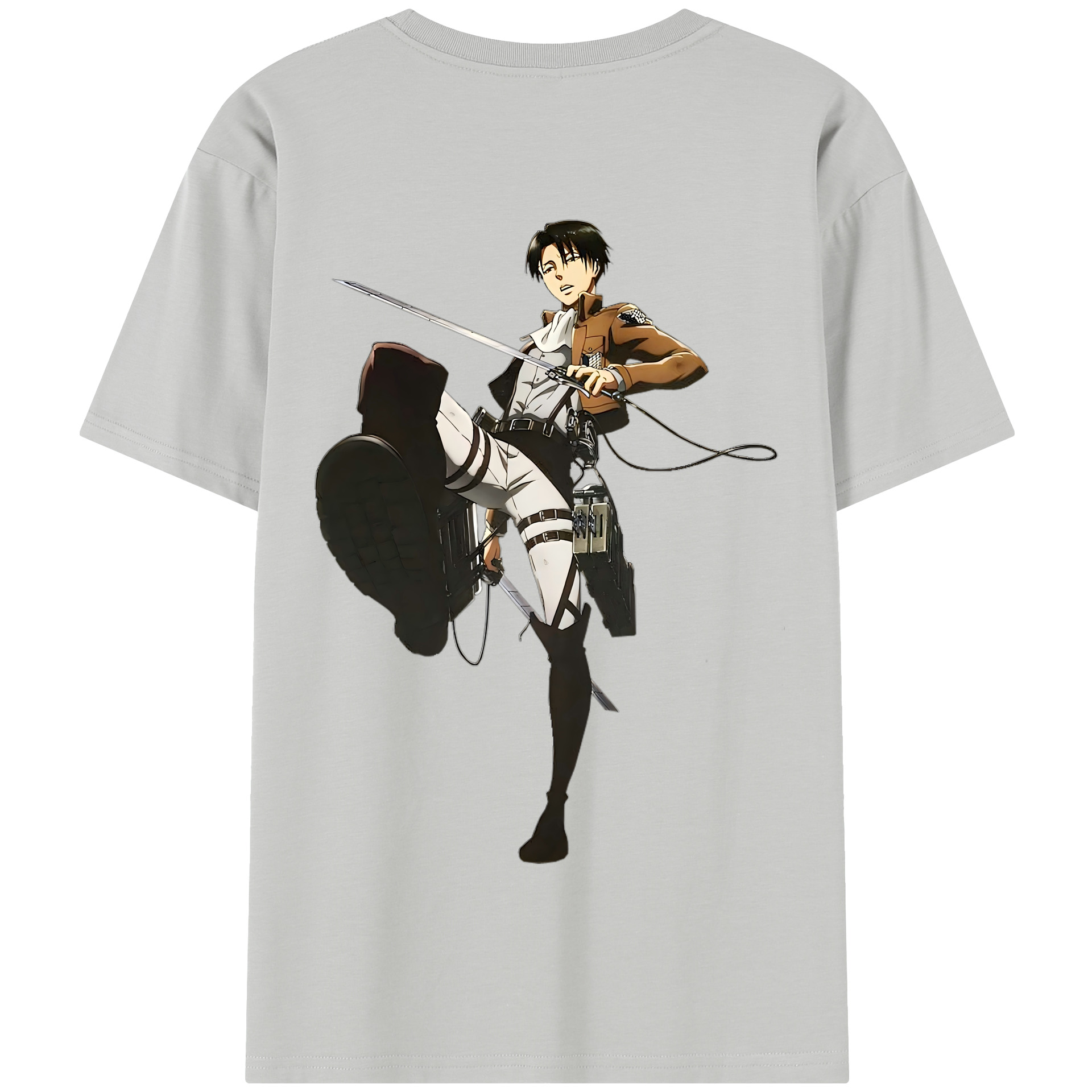 （画像用） 進撃の巨人 リヴァイ·アッカーマン Attack on Titan Levi Ackerman 綿100％半袖Tシャツ（背面プリント）