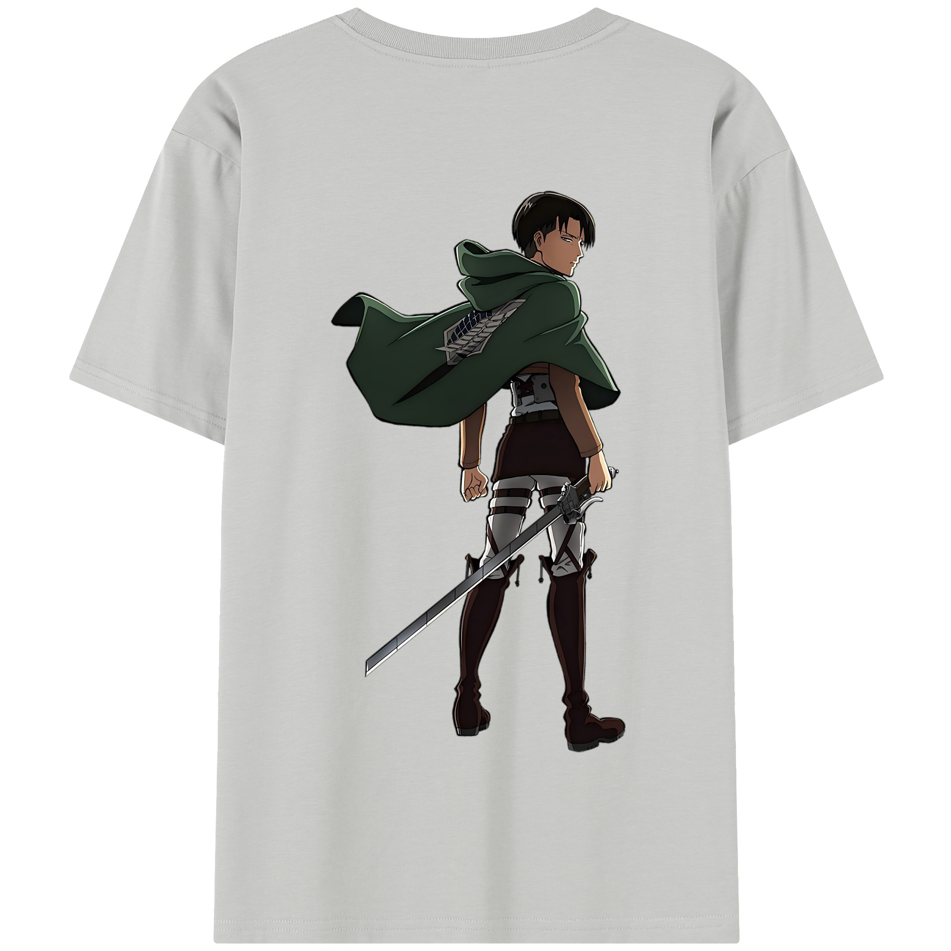 （画像用） 進撃の巨人 リヴァイ·アッカーマン Attack on Titan Levi Ackerman 綿100％半袖Tシャツ（背面プリント）