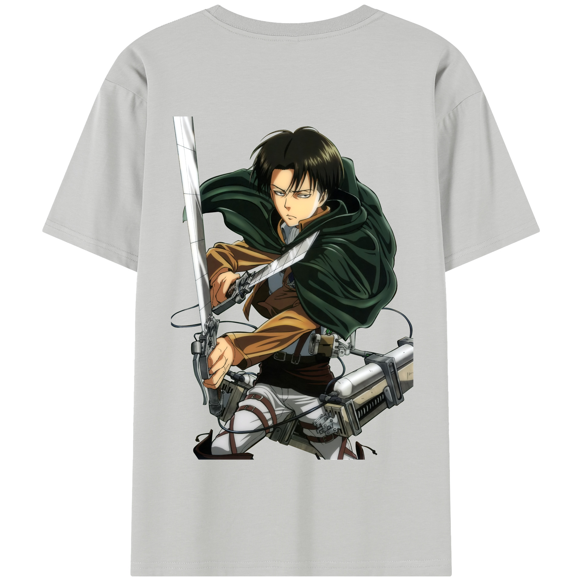 （画像用） 進撃の巨人 リヴァイ·アッカーマン Attack on Titan Levi Ackerman 綿100％半袖Tシャツ（背面プリント）