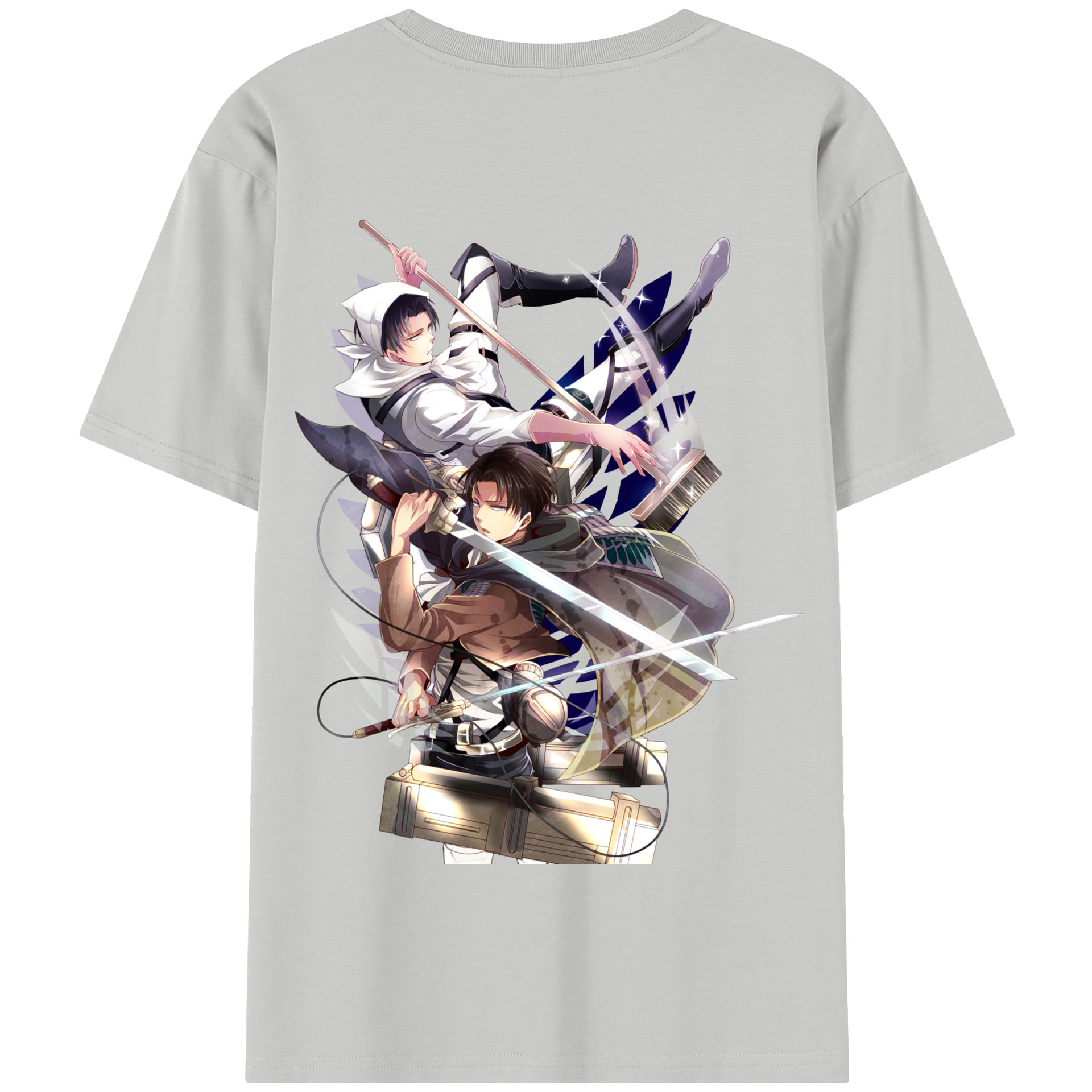 （画像用） 進撃の巨人 リヴァイ·アッカーマン Attack on Titan Levi Ackerman 綿100％半袖Tシャツ（背面プリント）