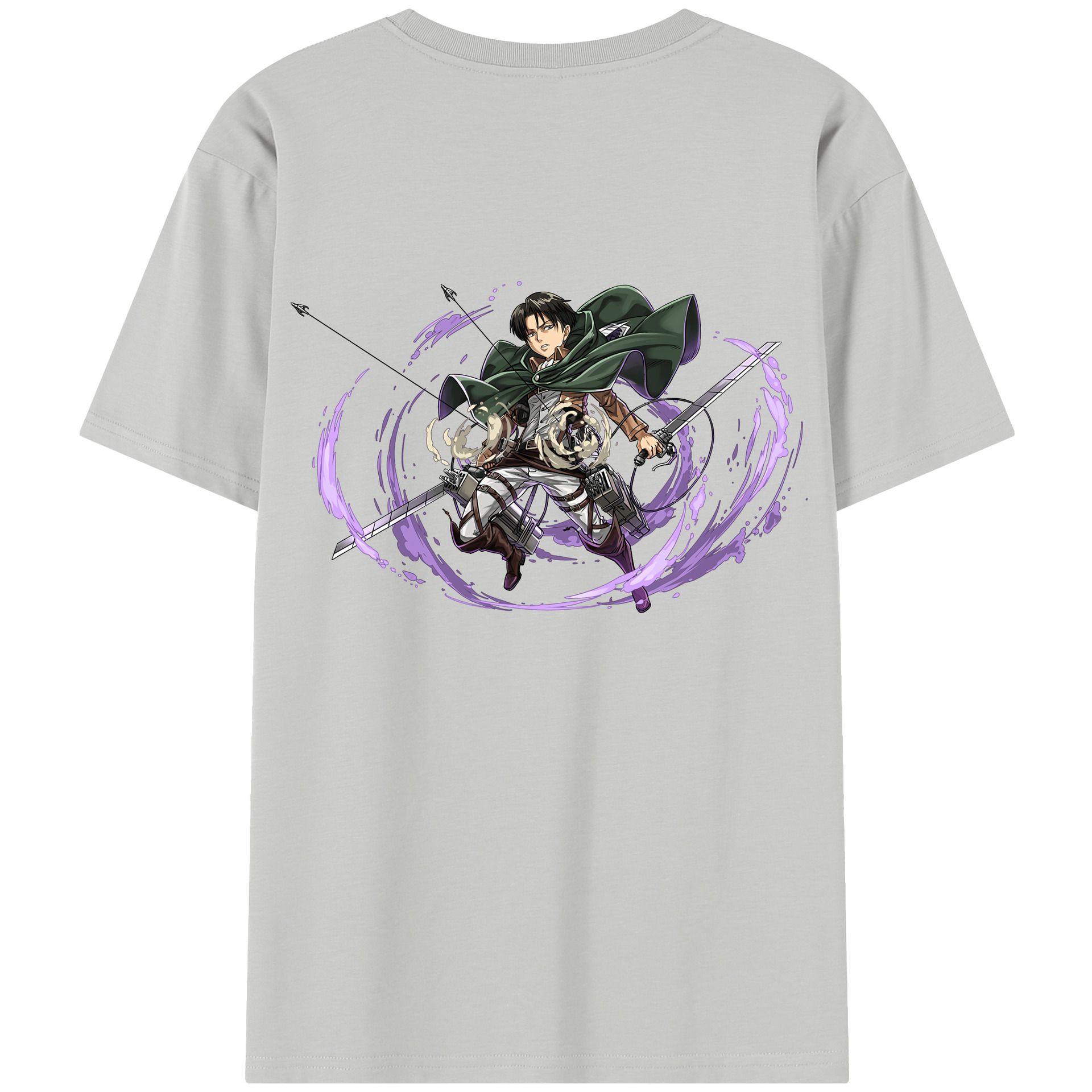 （画像用） 進撃の巨人 リヴァイ·アッカーマン Attack on Titan Levi Ackerman 綿100％半袖Tシャツ（背面プリント）