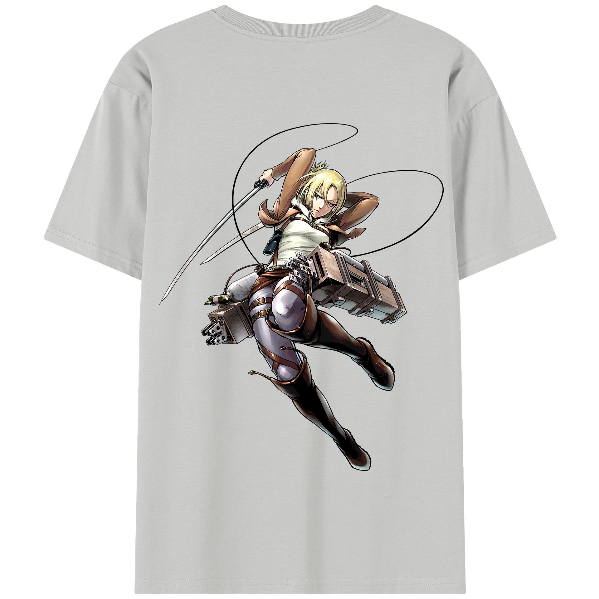 （画像用） 進撃の巨人 アニ・レオンハート Attack on Titan Annie Leonhart 綿100％半袖Tシャツ（背面プリント）