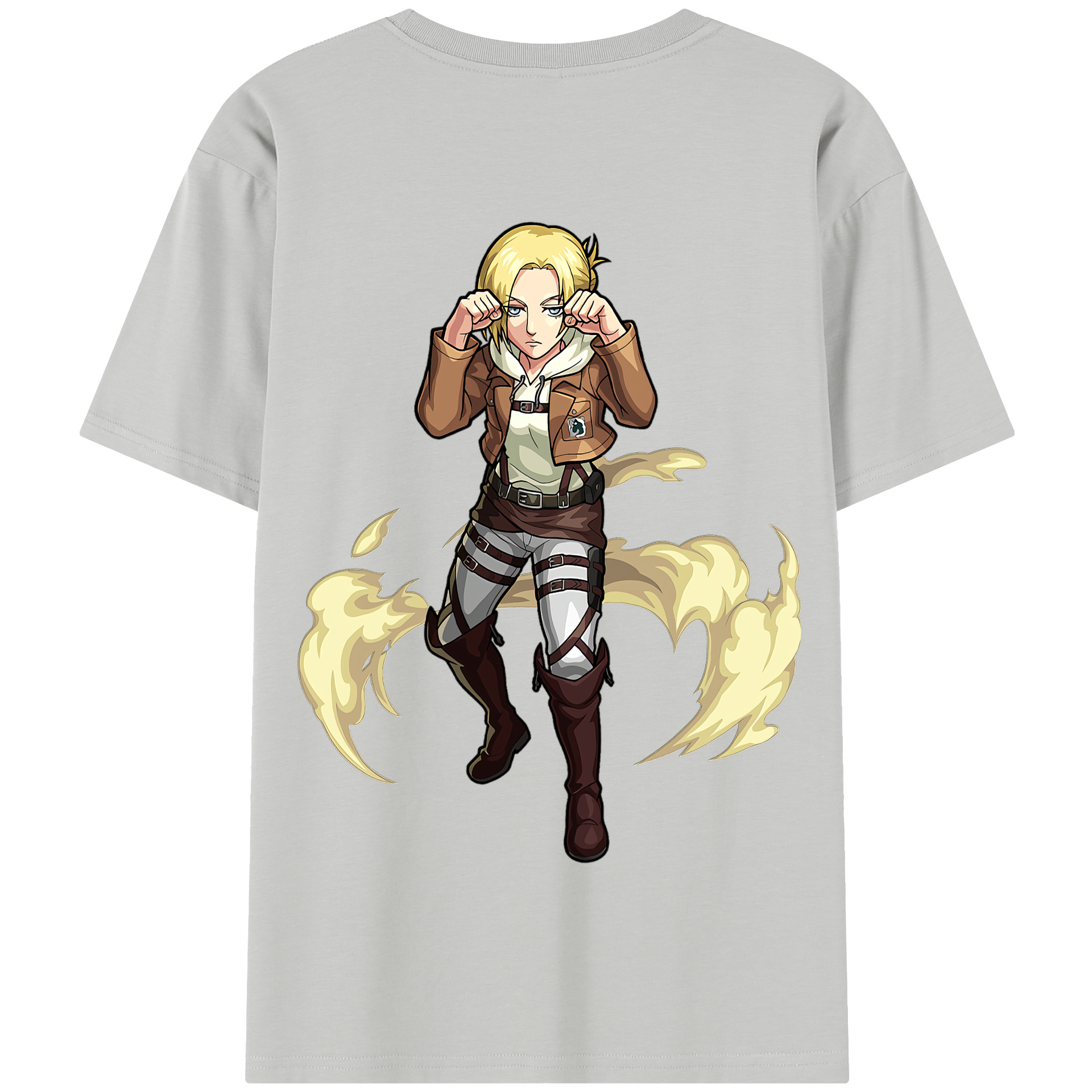 （画像用） 進撃の巨人 アニ・レオンハート Attack on Titan Annie Leonhart 綿100％半袖Tシャツ（背面プリント）