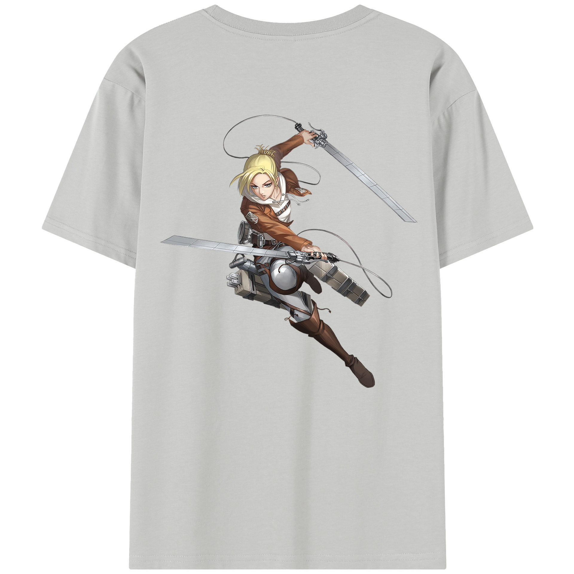 （画像用） 進撃の巨人 アニ・レオンハート Attack on Titan Annie Leonhart 綿100％半袖Tシャツ（背面プリント）