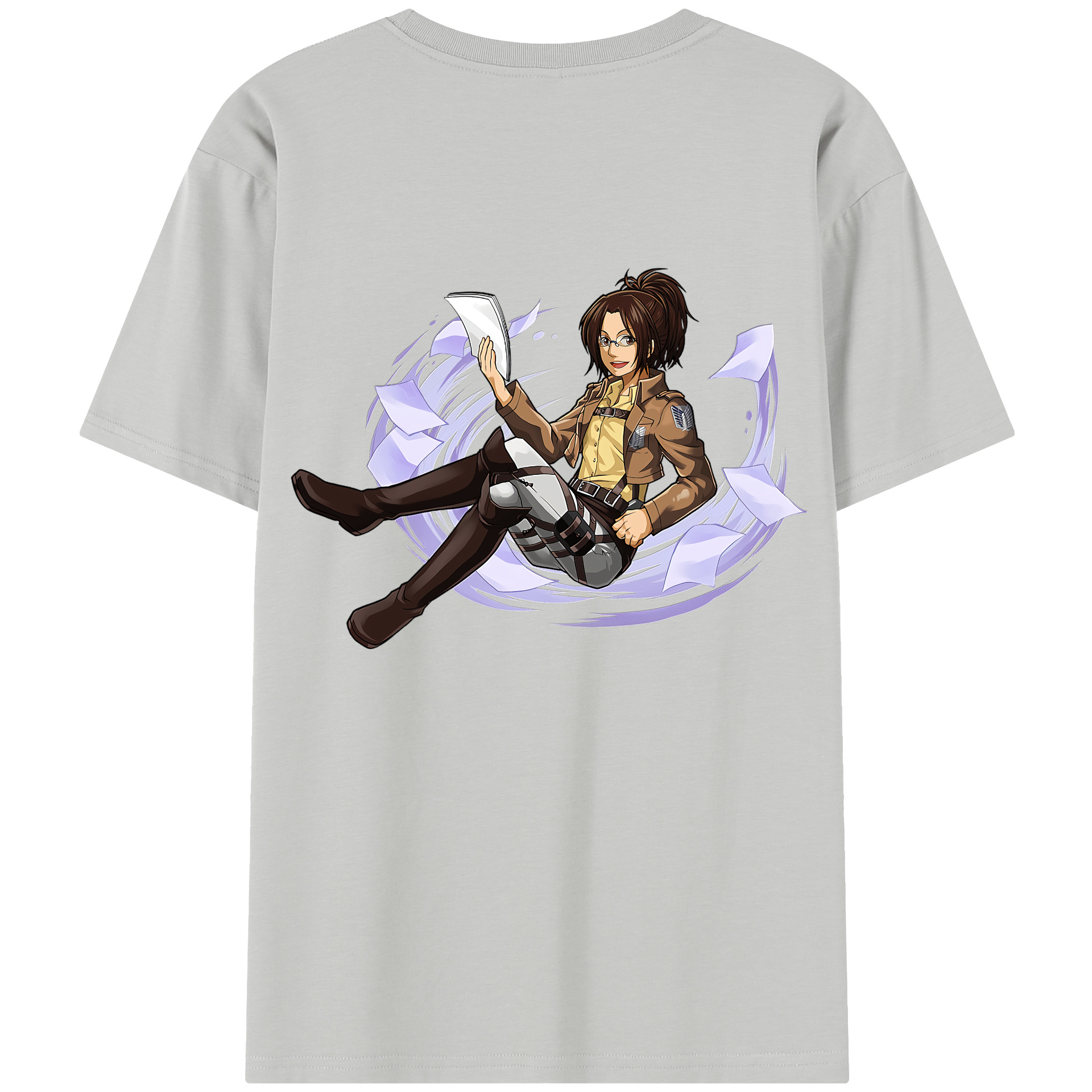 （画像用） 進撃の巨人 ハンジ·ゾエ Attack on Titan Hanji Zoe 綿100％半袖Tシャツ（背面プリント）