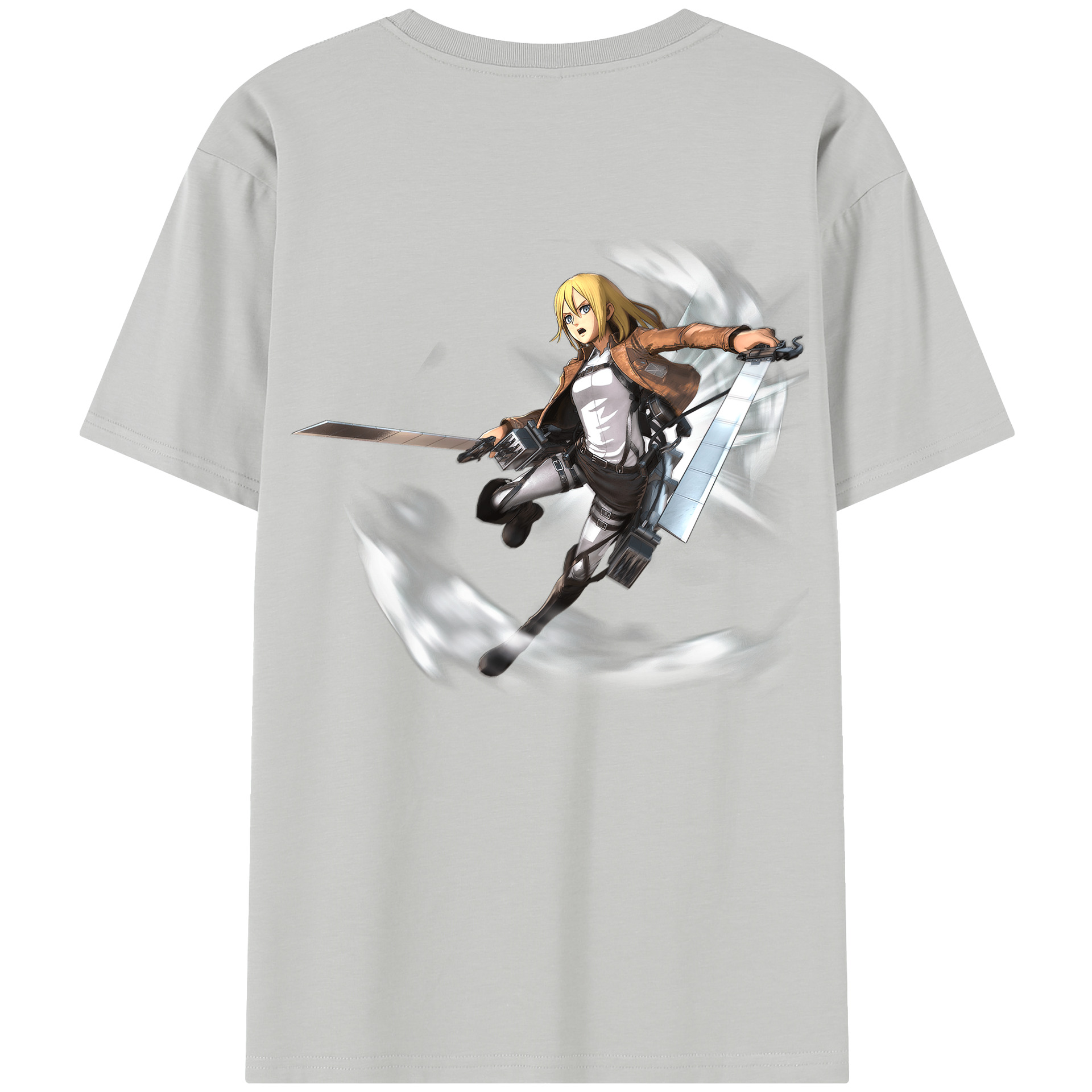 （画像用） 進撃の巨人 クリスタ·レンズ Attack on Titan Christa Lenz 綿100％半袖Tシャツ（背面プリント）