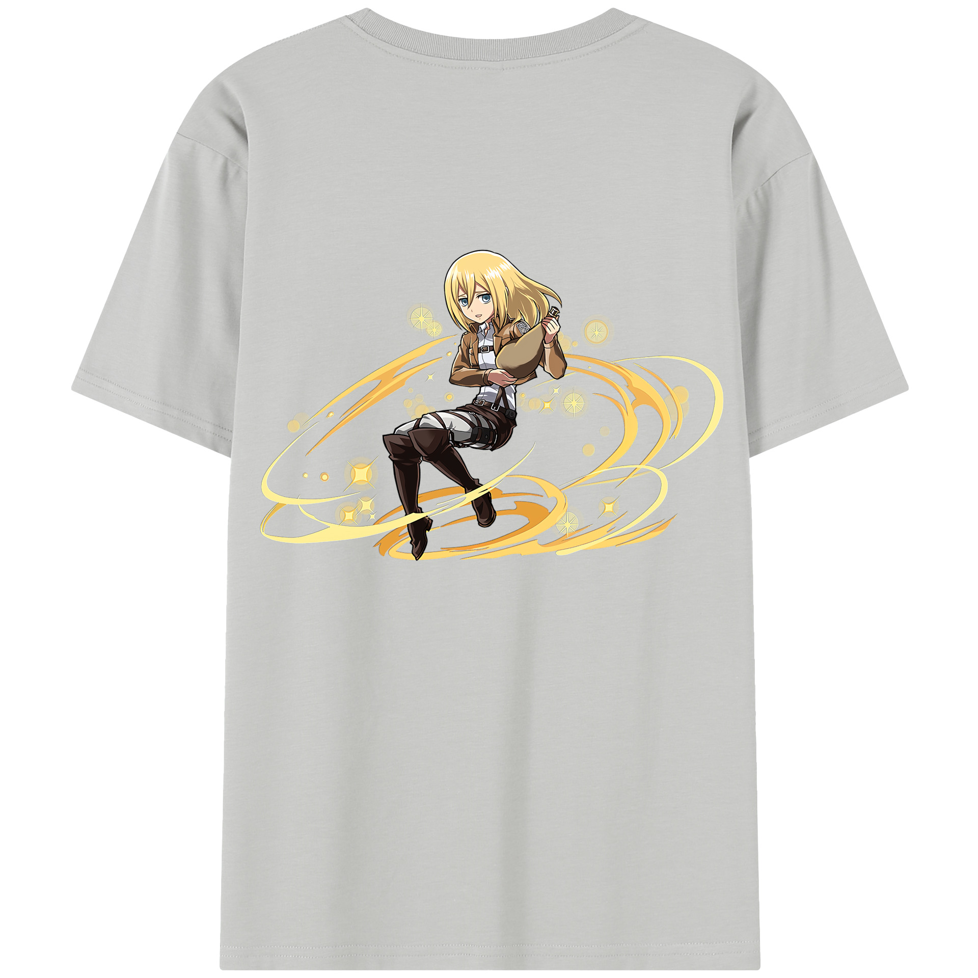 （画像用） 進撃の巨人 クリスタ·レンズ Attack on Titan Christa Lenz 綿100％半袖Tシャツ（背面プリント）