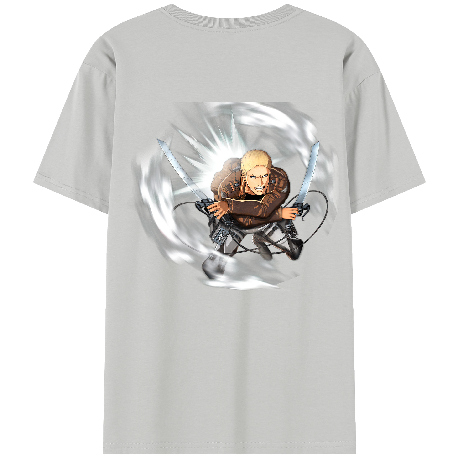 （画像用） 進撃の巨人 ライナー・ブラウン Attack on Titan Reiner Braun 綿100％半袖Tシャツ（背面プリント）