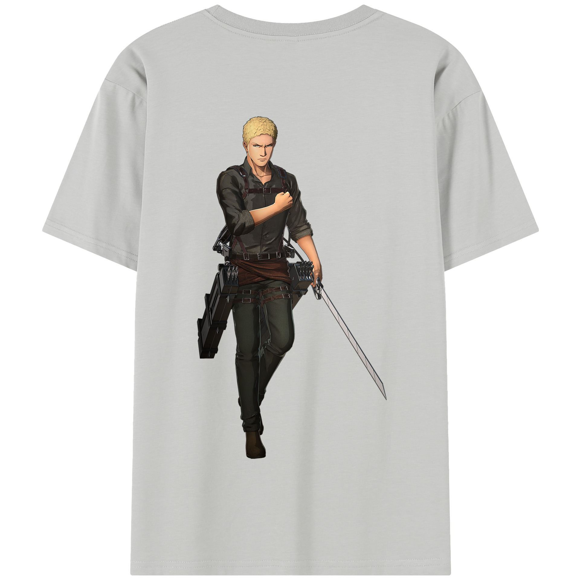 （画像用） 進撃の巨人 ライナー・ブラウン Attack on Titan Reiner Braun 綿100％半袖Tシャツ（背面プリント）