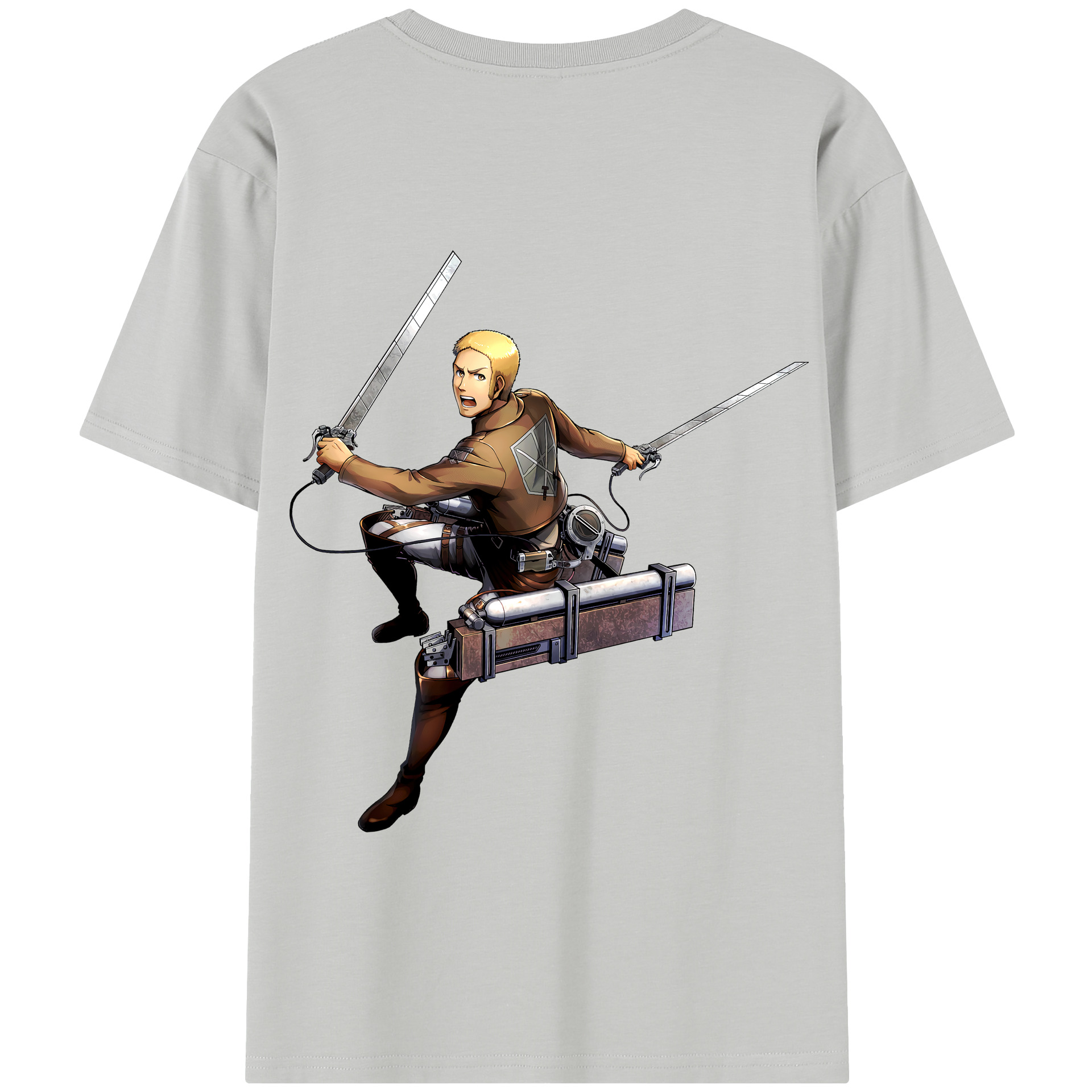（画像用） 進撃の巨人 ライナー・ブラウン Attack on Titan Reiner Braun 綿100％半袖Tシャツ（背面プリント）